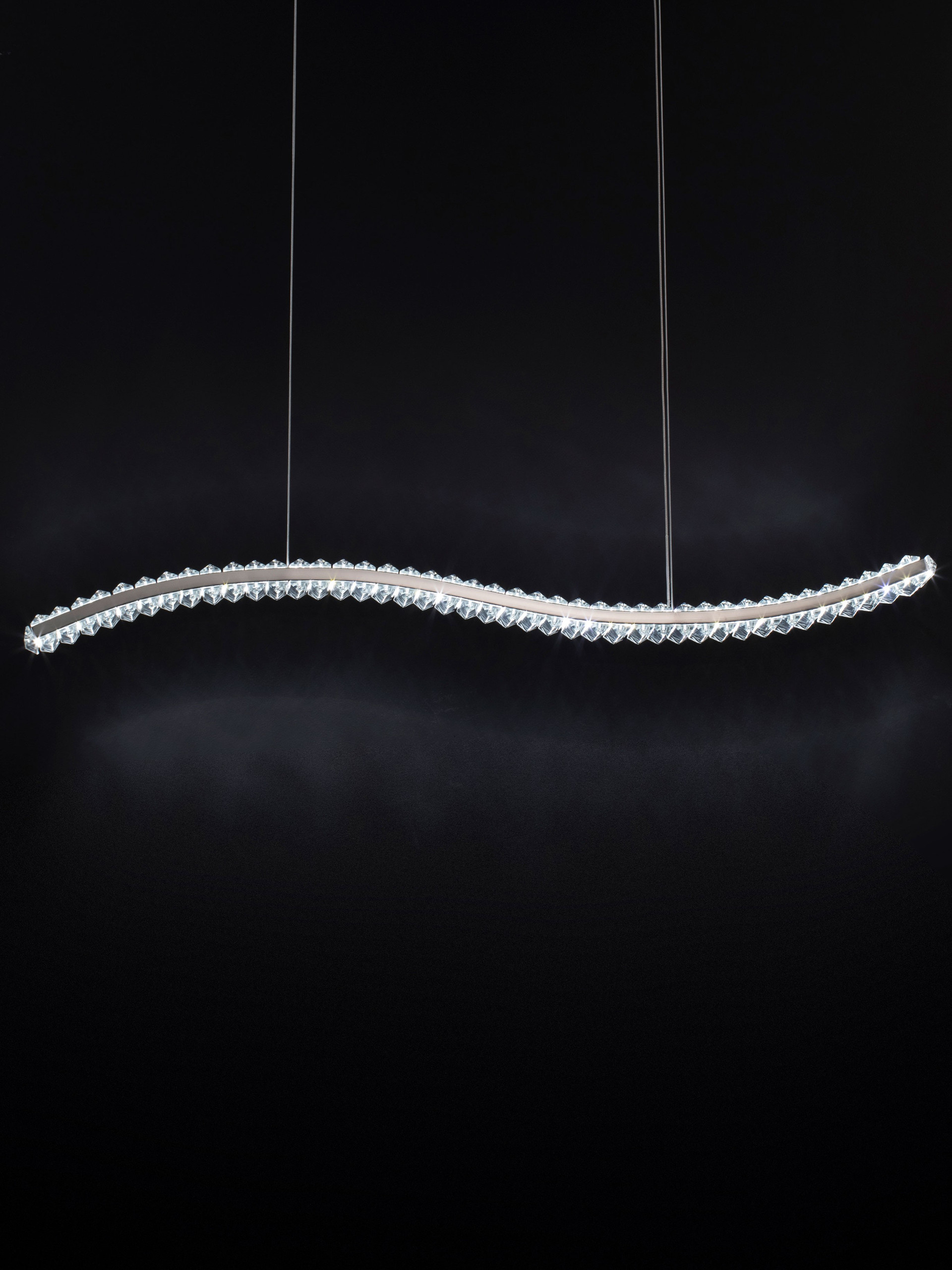 AURELIA | L 100 W 7.6 H 150 cm | 43 W | 3500 K | 2150 lm | IP20 | Chrome | Metal/Crystal