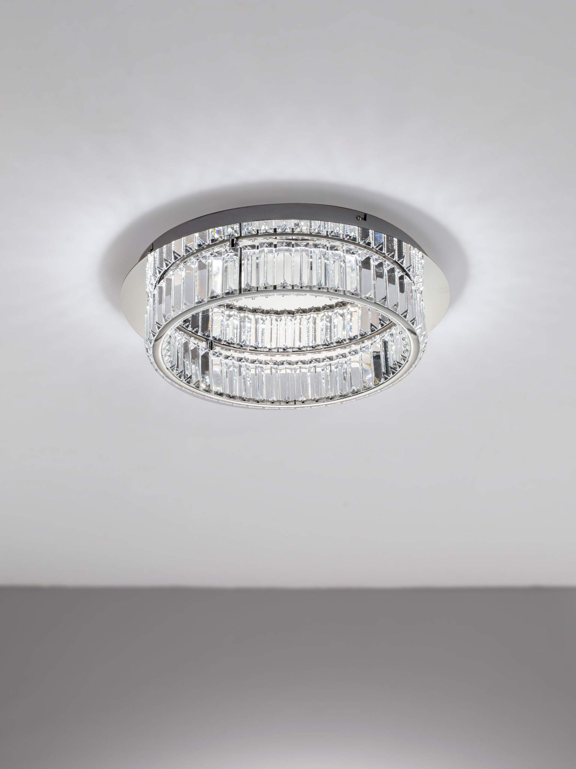 AURELIA | H 12 D 50 cm | 29 W | 3500 K | 1450 lm | IP20 | Chrome | Metal/Crystal