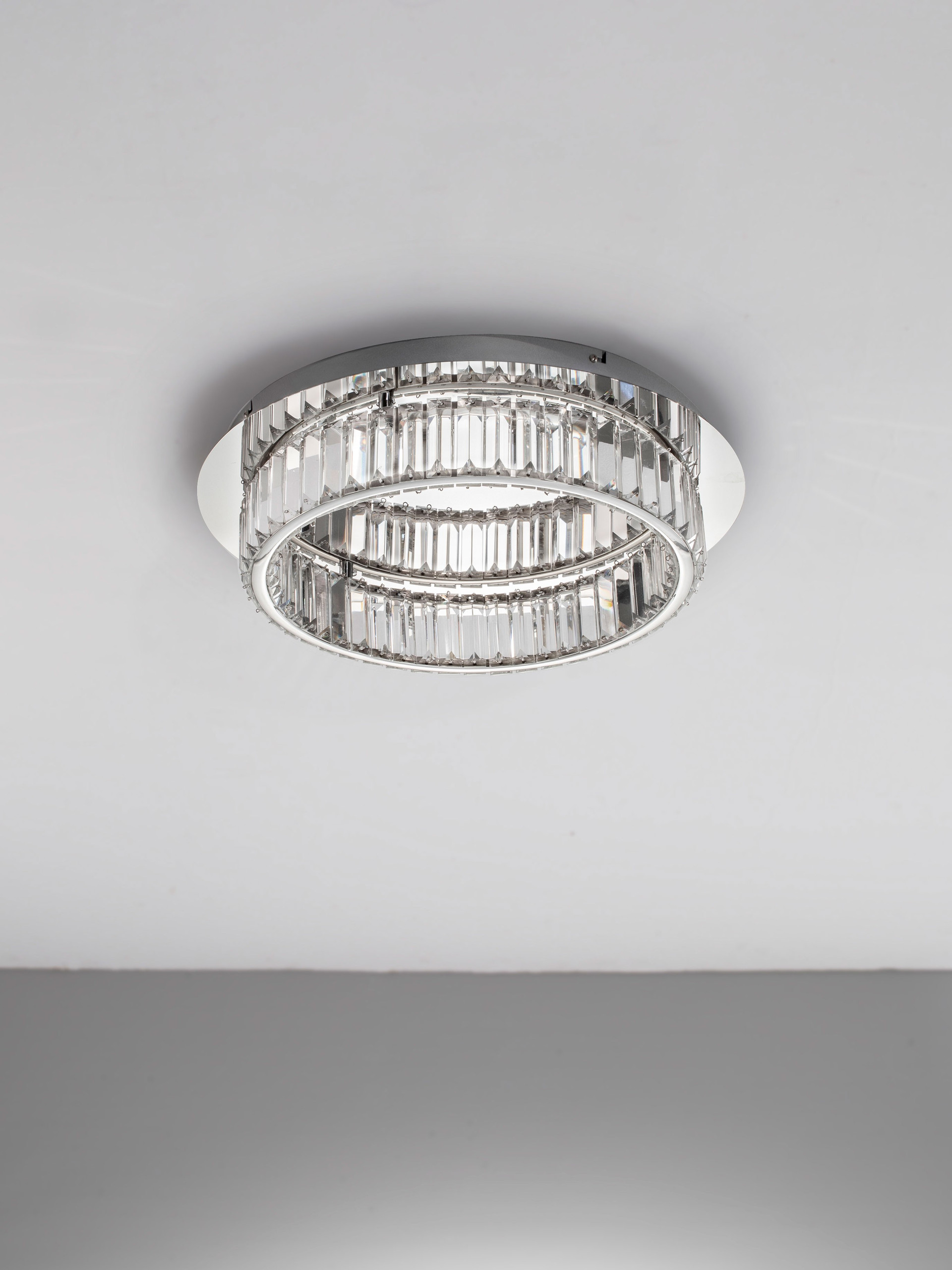 AURELIA | H 12 D 50 cm | 29 W | 3500 K | 1450 lm | IP20 | Chrome | Metal/Crystal