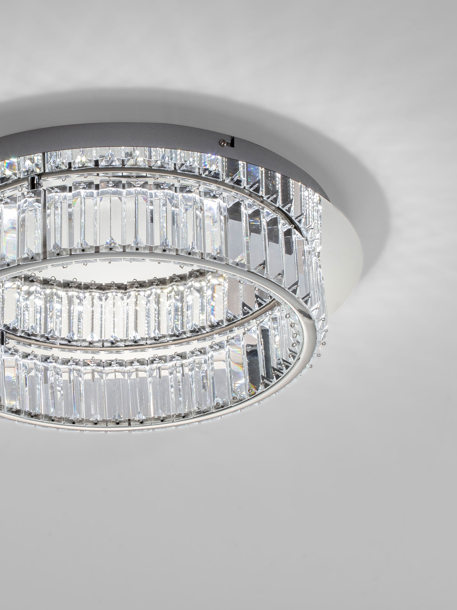 AURELIA | H 12 D 50 cm | 29 W | 3500 K | 1450 lm | IP20 | Chrome | Metal/Crystal