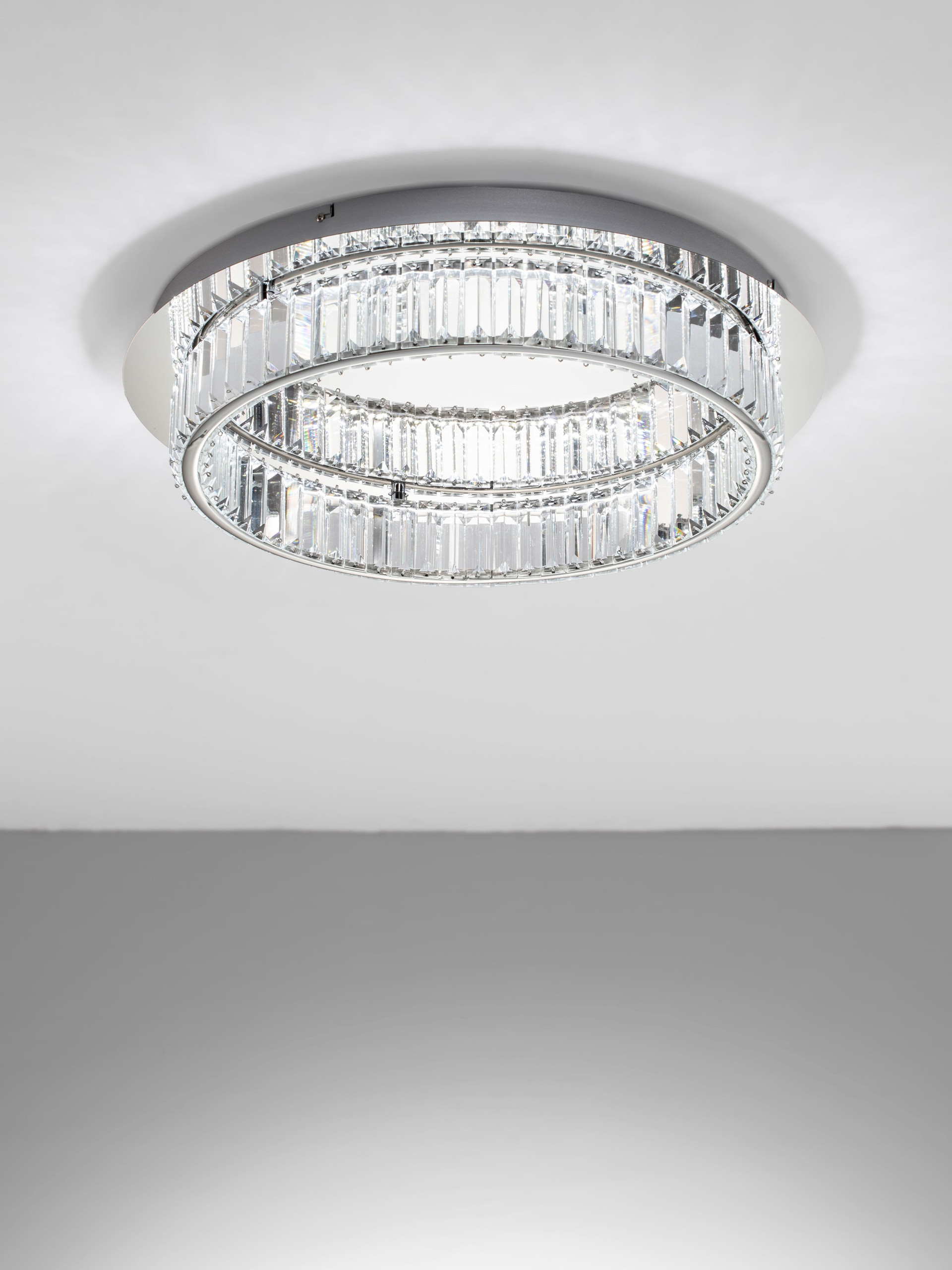 AURELIA | H 12 D 60 cm | 41 W | 3500 K | 2050 lm | IP20 | Chrome | Metal/Crystal