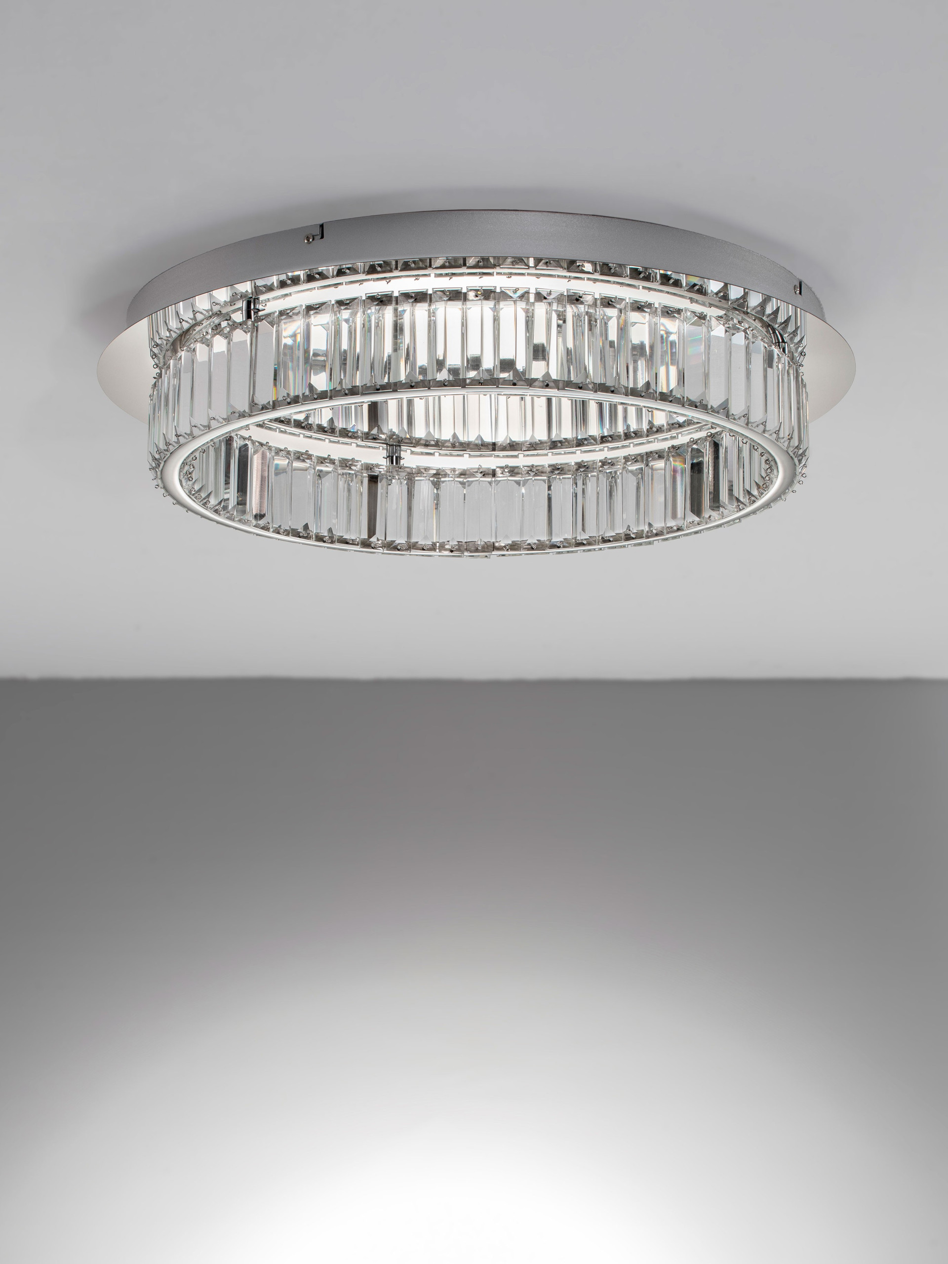AURELIA | H 12 D 60 cm | 41 W | 3500 K | 2050 lm | IP20 | Chrome | Metal/Crystal