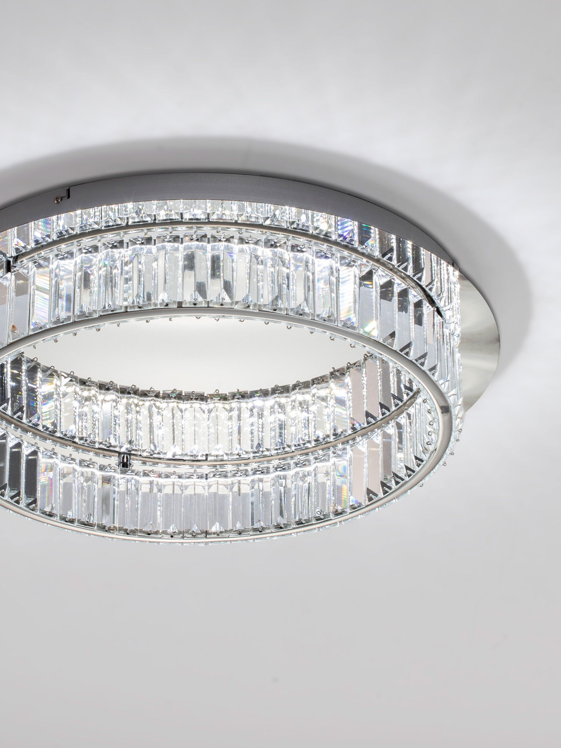 AURELIA | H 12 D 60 cm | 41 W | 3500 K | 2050 lm | IP20 | Chrome | Metal/Crystal
