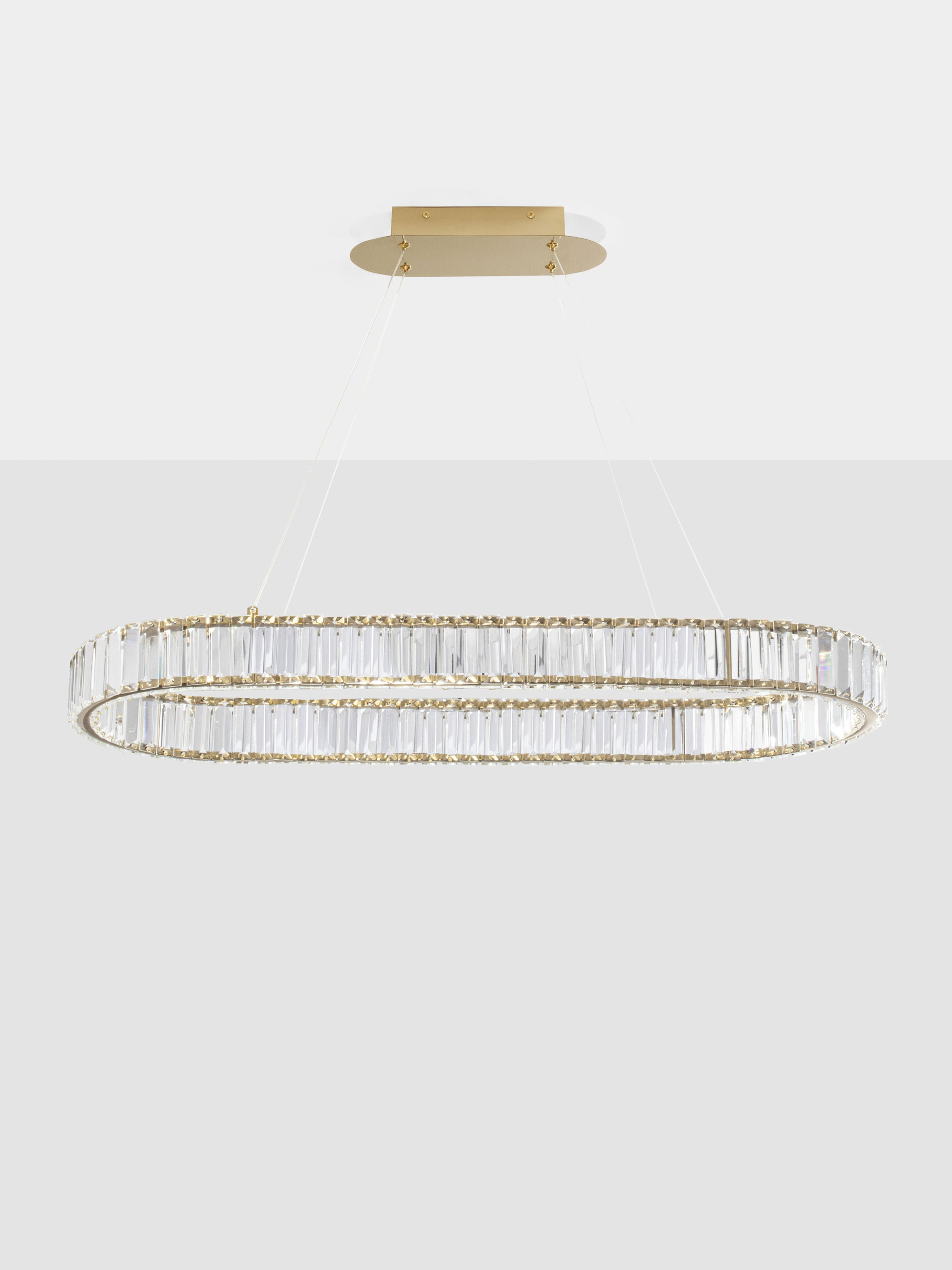 AURELIA | L 92 W 37 H 150 cm | 48 W | 3500 K | 2400 lm | IP20 | Gold | Metal/Crystal
