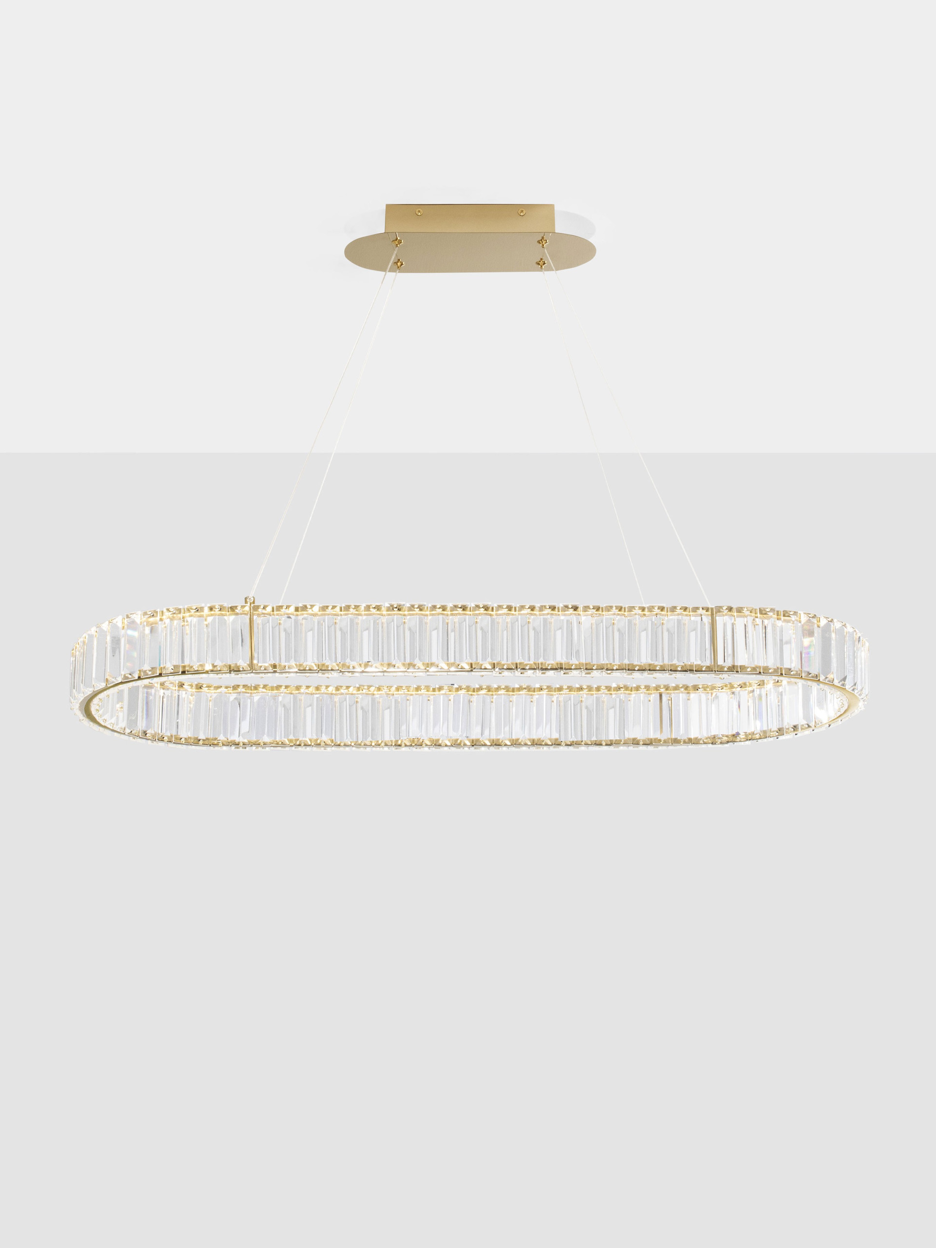 AURELIA | L 92 W 37 H 150 cm | 48 W | 3500 K | 2400 lm | IP20 | Gold | Metal/Crystal