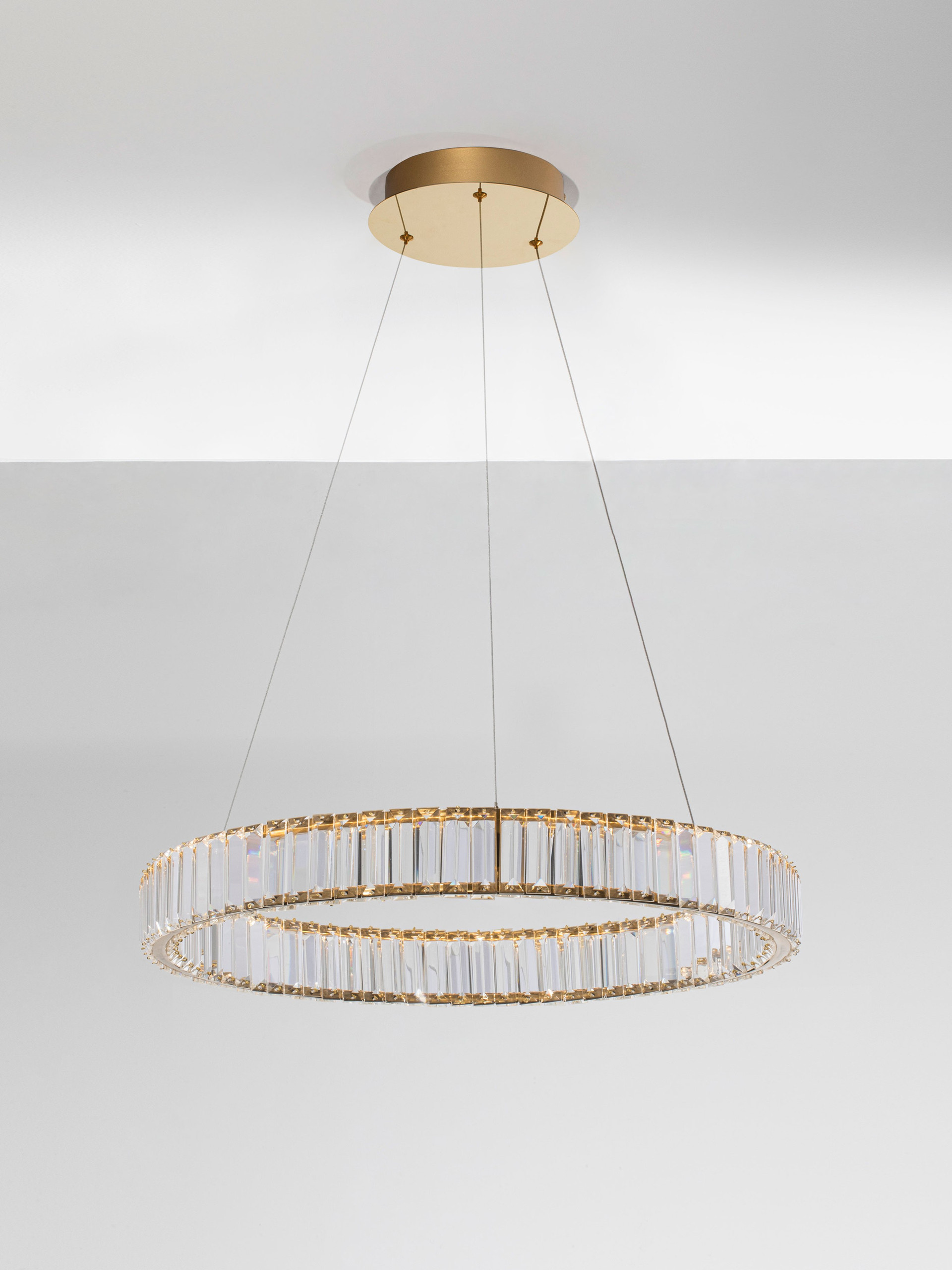 AURELIA | H 150 D 60 cm | 41 W | 3500 K | 2050 lm | IP20 | Gold | Metal/Crystal