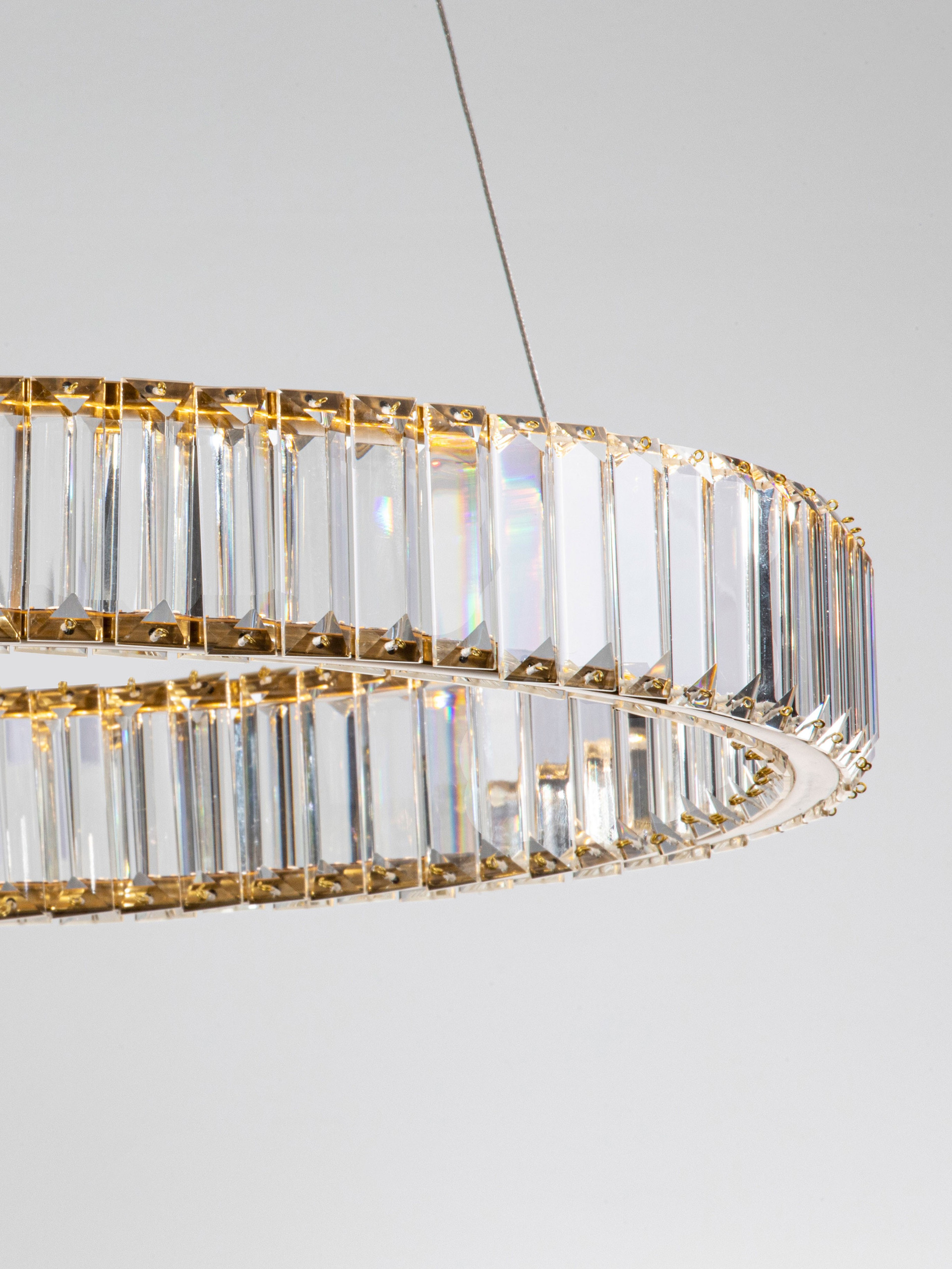 AURELIA | H 150 D 60 cm | 41 W | 3500 K | 2050 lm | IP20 | Gold | Metal/Crystal