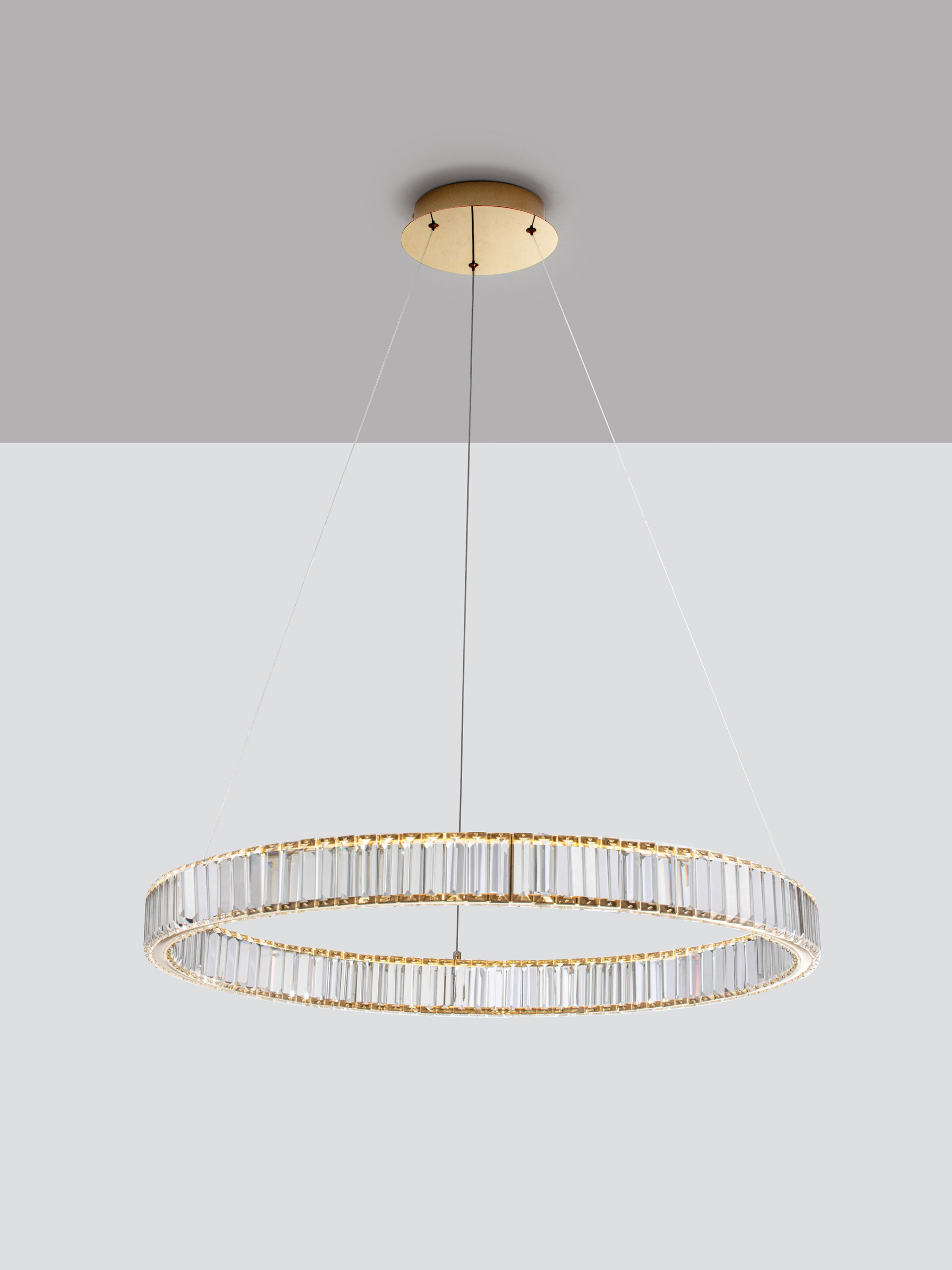 AURELIA | H 150 D 80 cm | 47 W | 3500 K | 2350 lm | IP20 | Gold | Metal/Crystal