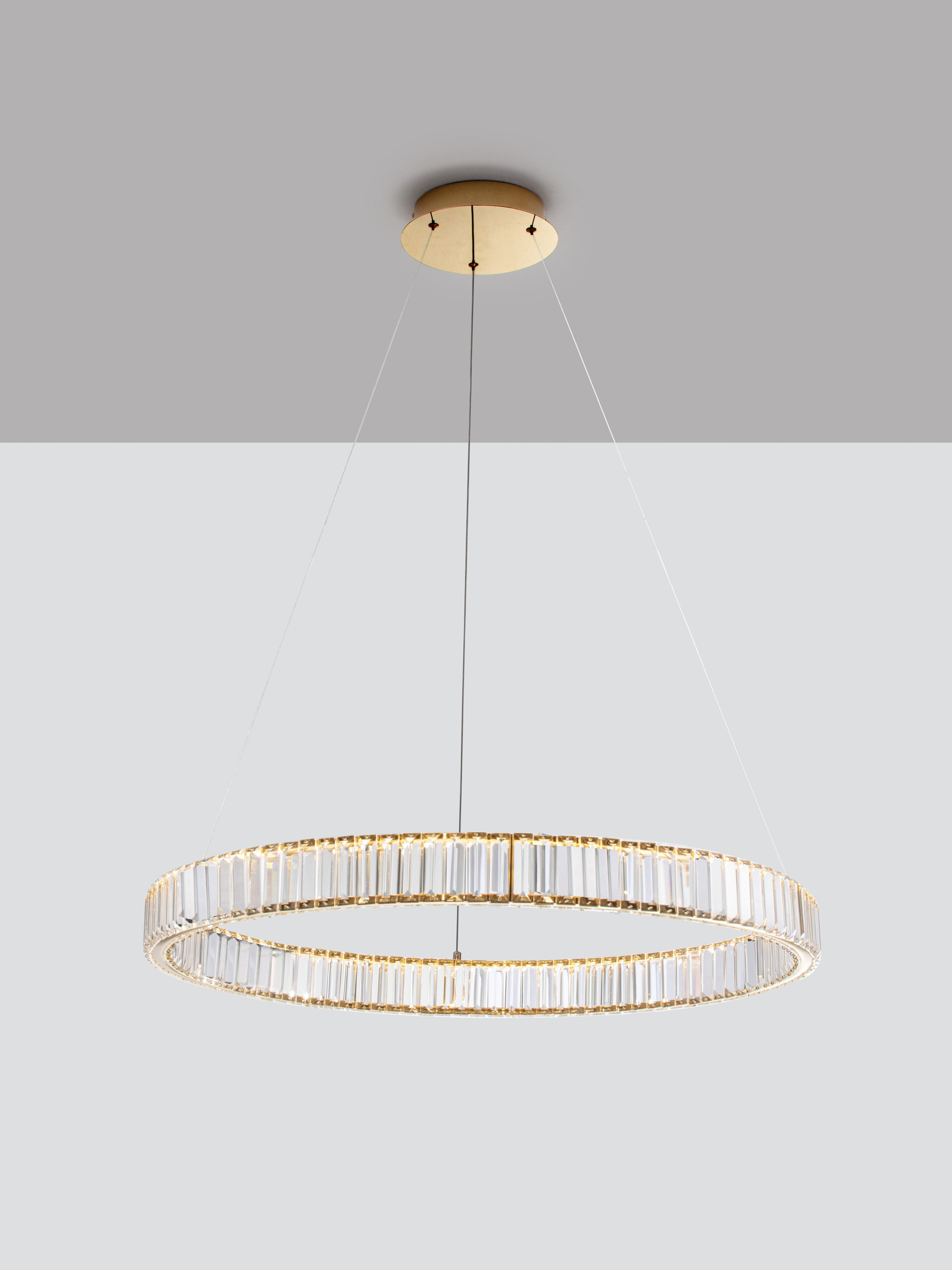AURELIA | H 150 D 80 cm | 47 W | 3500 K | 2350 lm | IP20 | Gold | Metal/Crystal