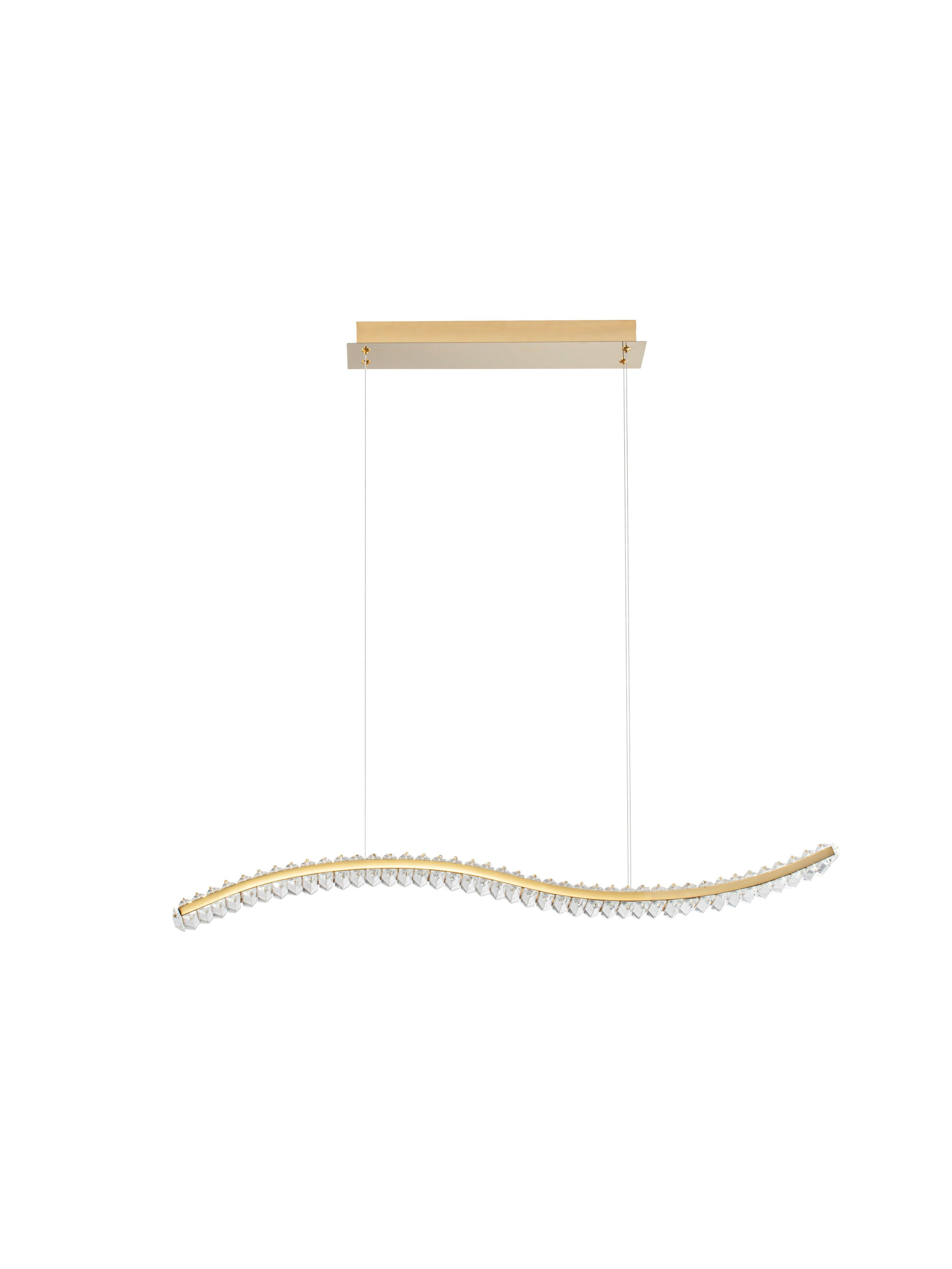 AURELIA | L 100 W 7.6 H 150 cm | 43 W | 3500 K | 2150 lm | IP20 | Gold | Metal/Crystal