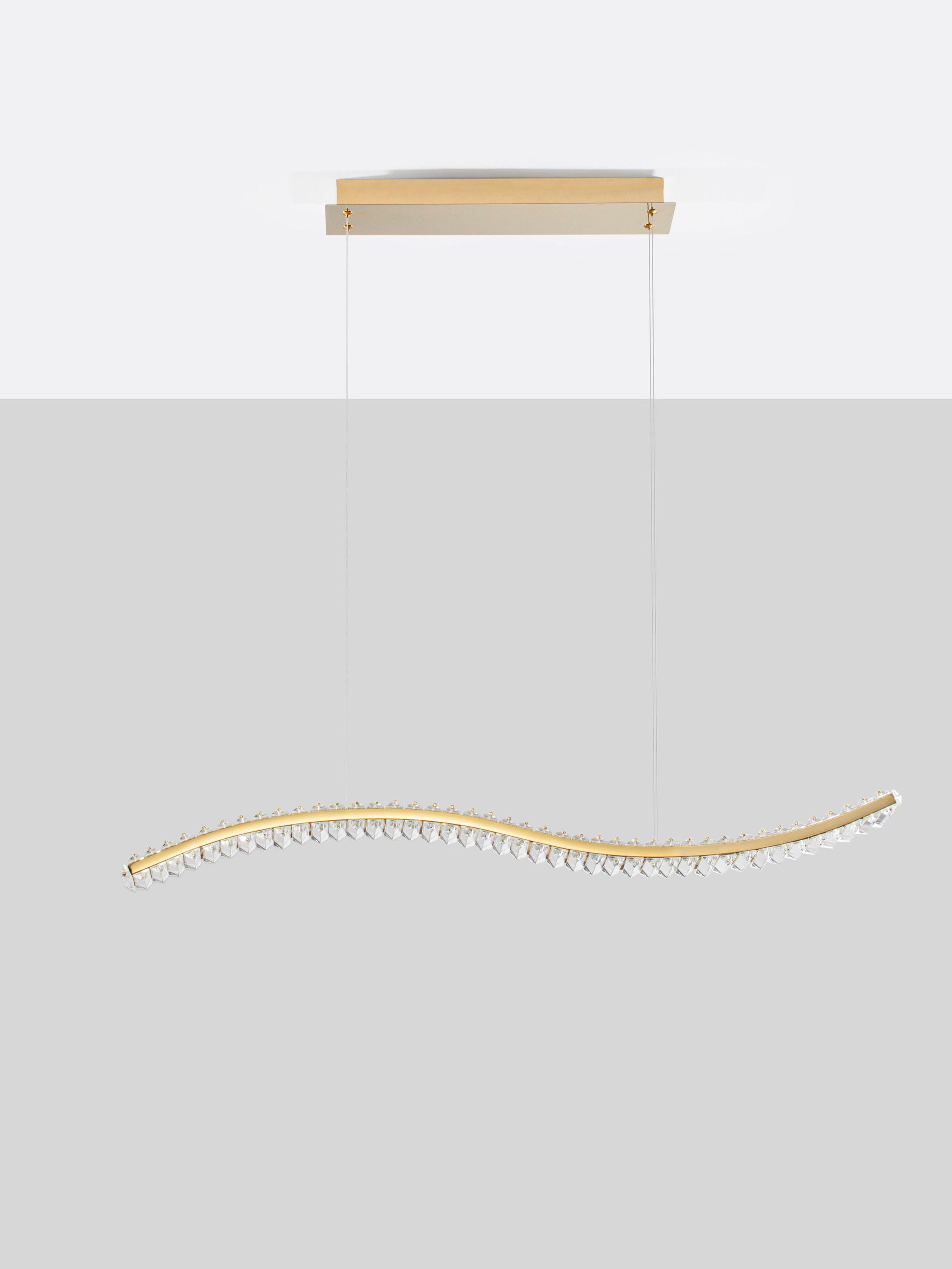 AURELIA | L 100 W 7.6 H 150 cm | 43 W | 3500 K | 2150 lm | IP20 | Gold | Metal/Crystal