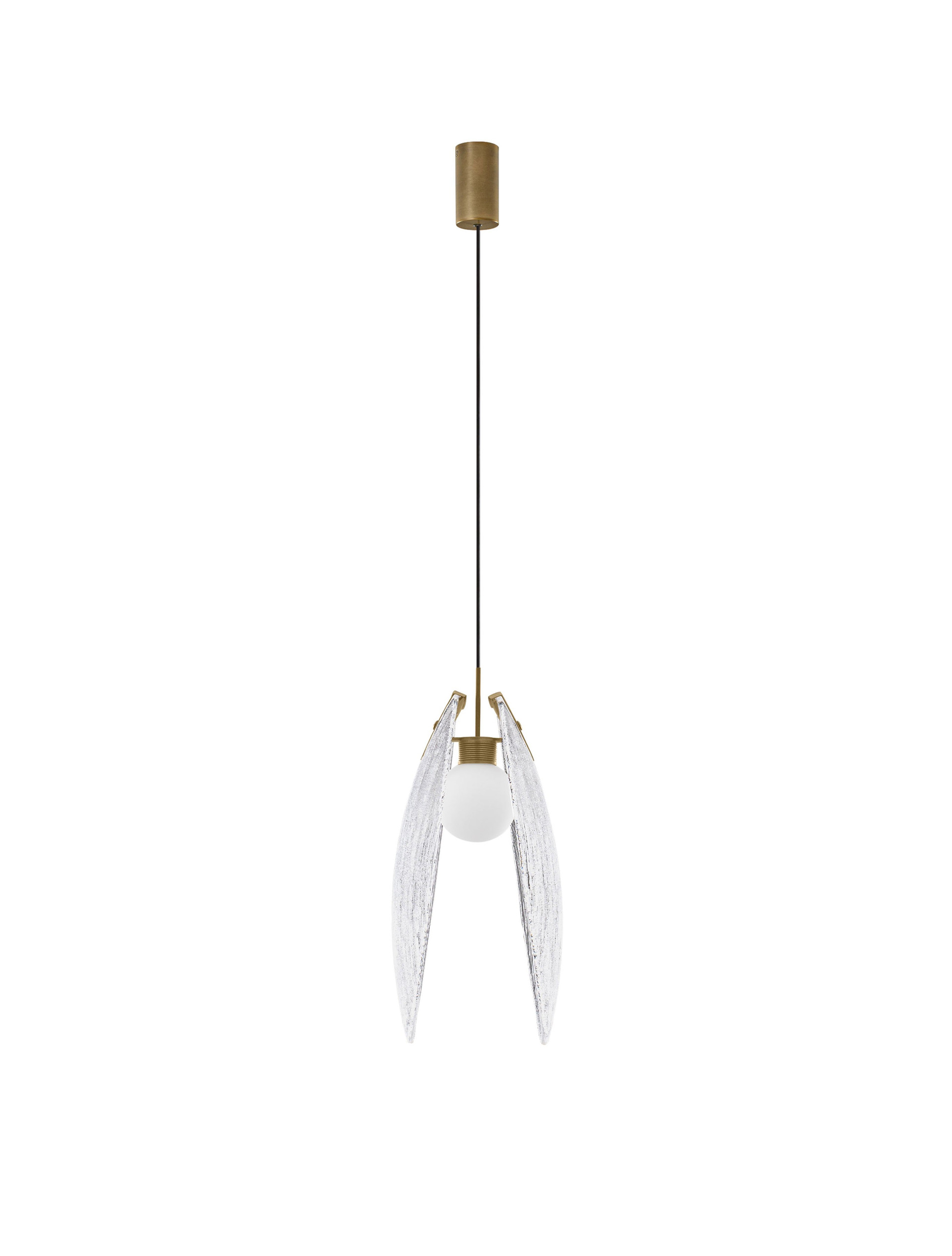 SHELINA | L 30 W 21 H 180 cm | 6 W | 3000 K | 390 lm | IP20 | Antikmessing | Stahl/Glas
