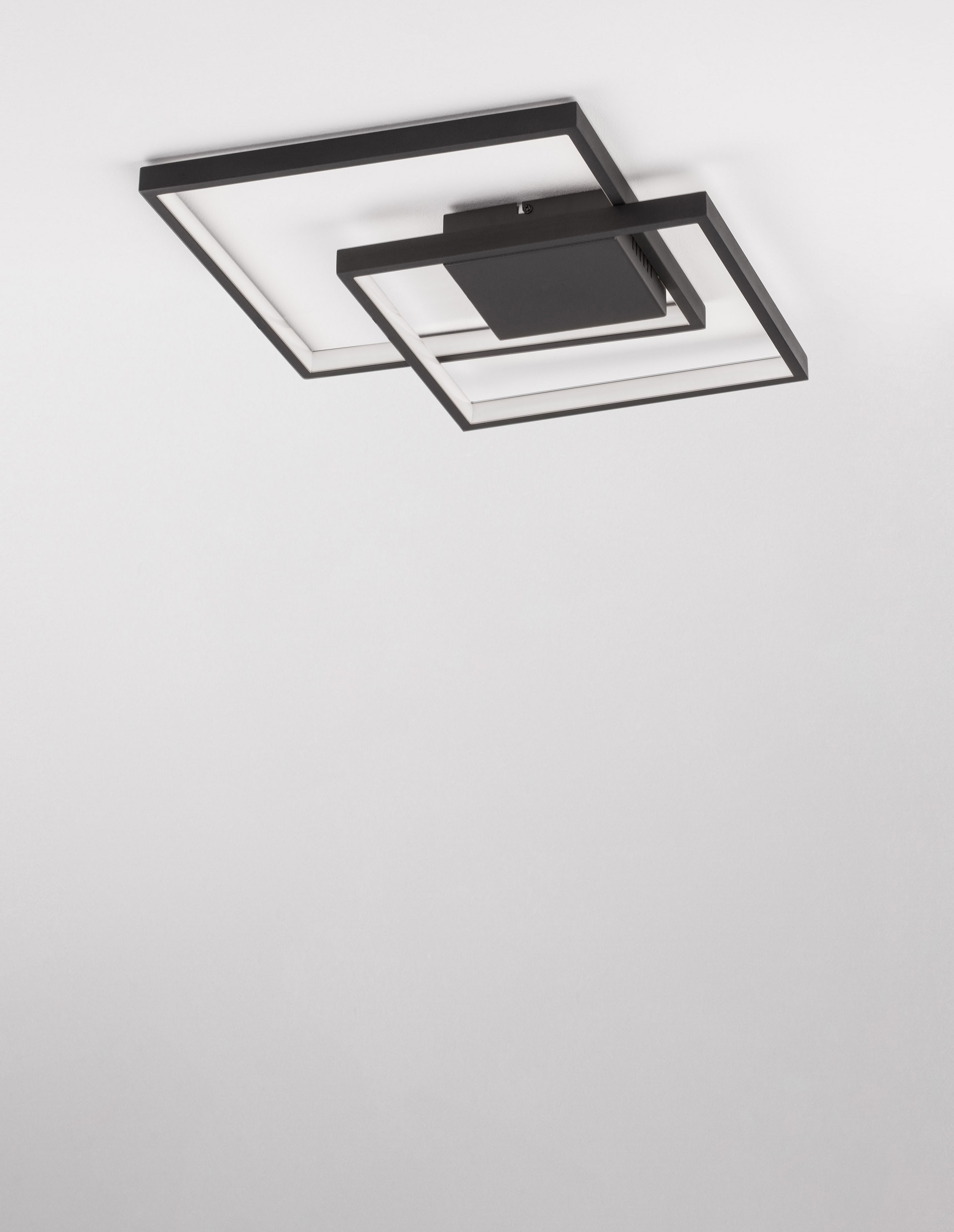 PORTO | L 42.5 W 42.5 H 6 cm | 30 W | 3000 K | 2030 lm | IP20 | Black | Steel/Aluminum/Acrylic