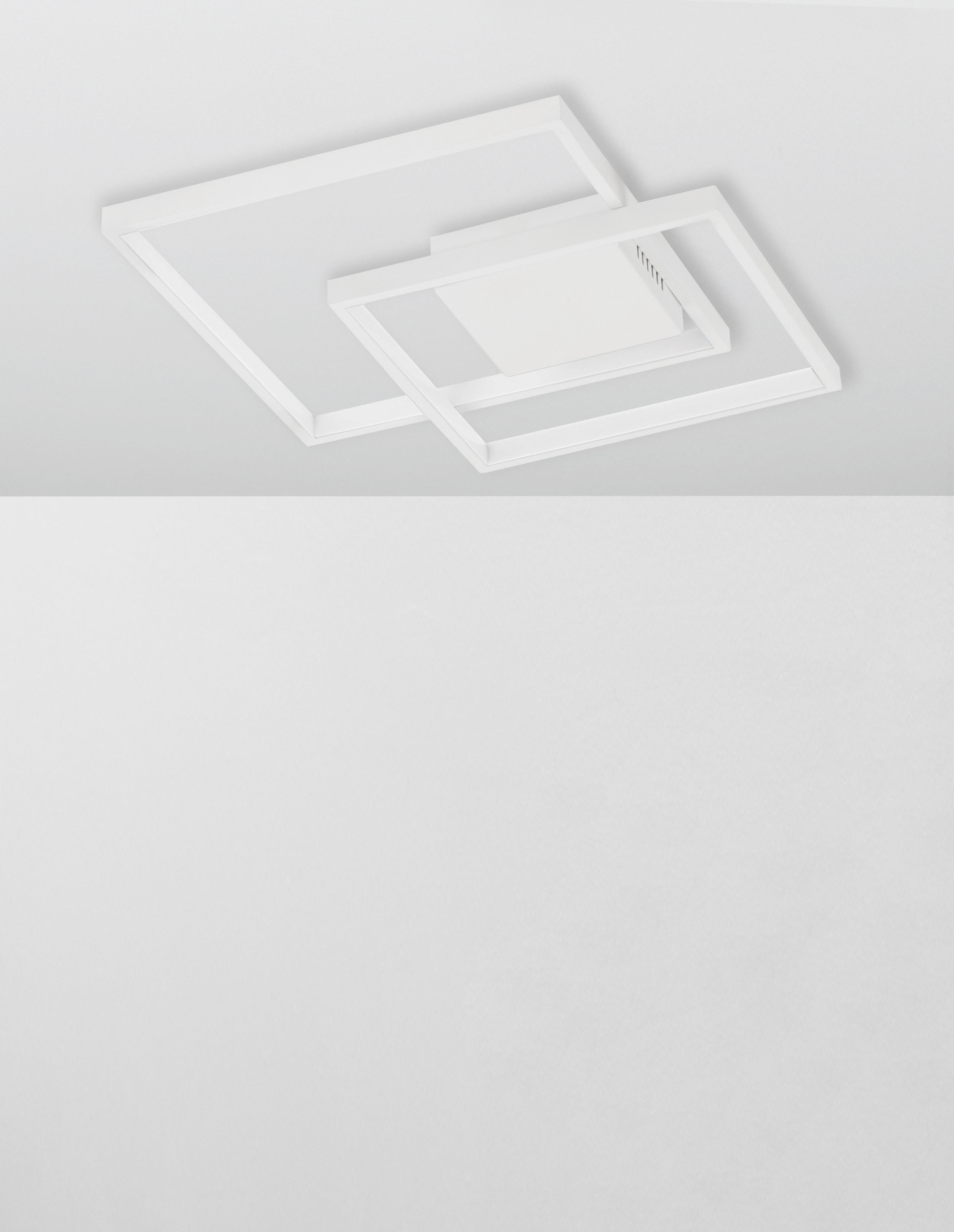 PORTO | L 42.5 W 42.5 H 6 cm | 30 W | 3000 K | 2030 lm | IP20 | White | Steel/Aluminum/Acrylic