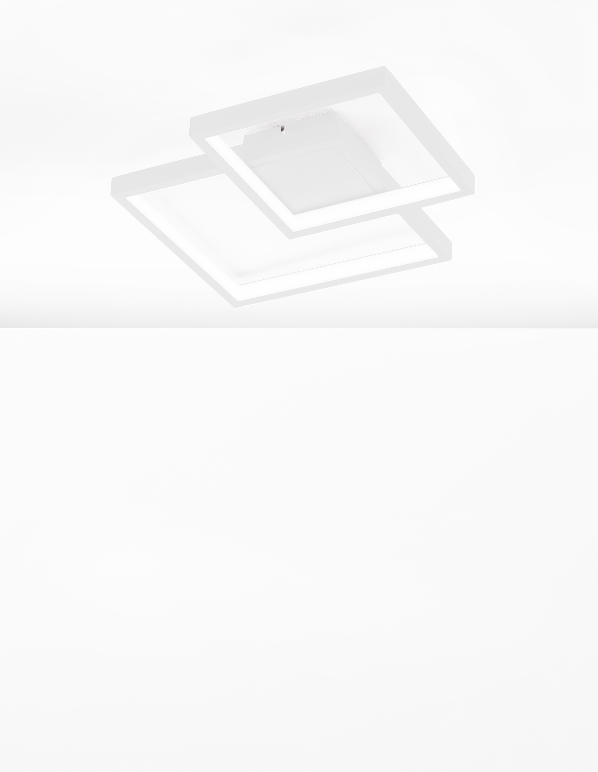 PORTO | L 32 W 32 H 6 cm | 19 W | 3000 K | 1342 lm | IP20 | White | Steel/Aluminum/Acrylic