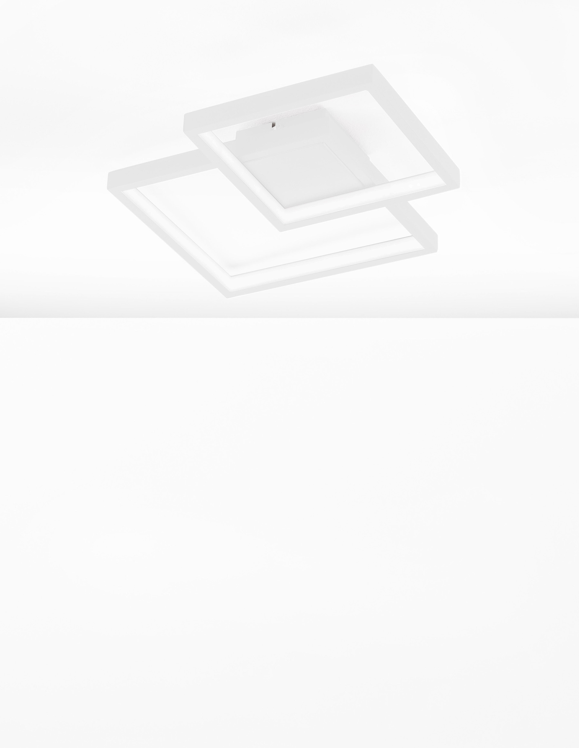 PORTO | L 32 W 32 H 6 cm | 19 W | 3000 K | 1342 lm | IP20 | White | Steel/Aluminum/Acrylic