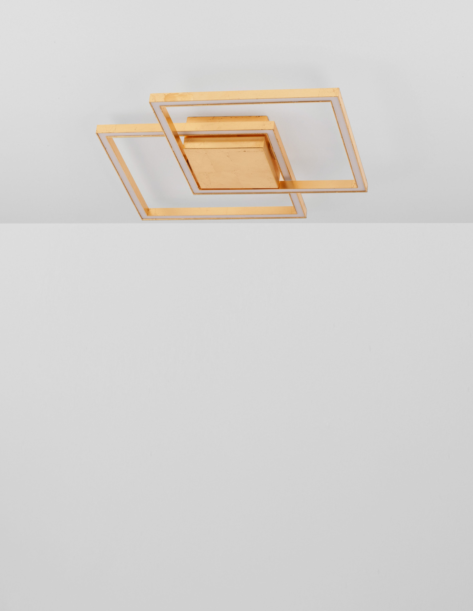 BILBAO | L 46 W 46 H 6.5 cm | 25 W | 3000 K | 1175 lm | IP20 | Gold | Aluminum/Acrylic