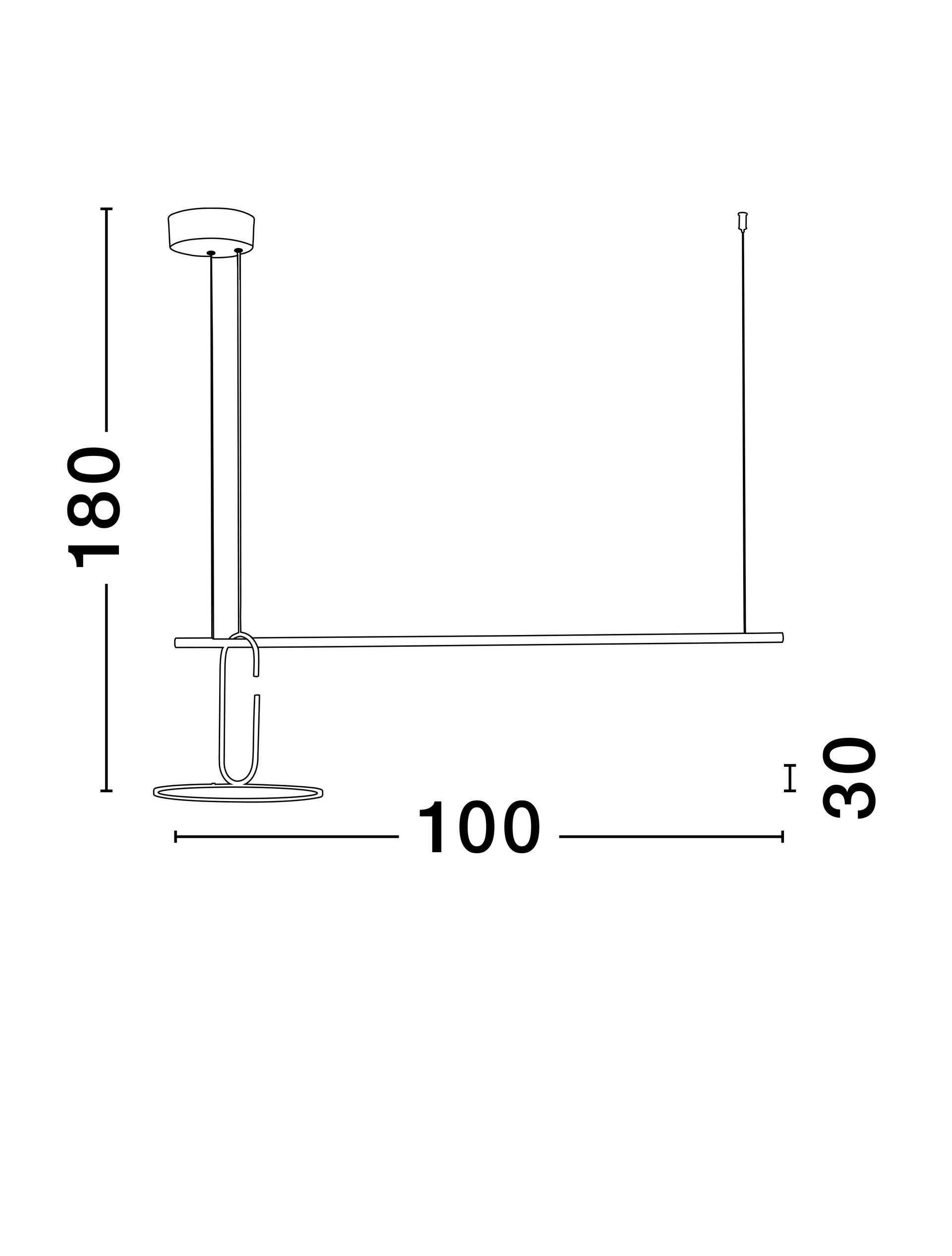 GEA | L 100 W 30 H 180 cm | 22 W | 3000 K | 2600 lm | IP20 | Black | Aluminum/Acrylic