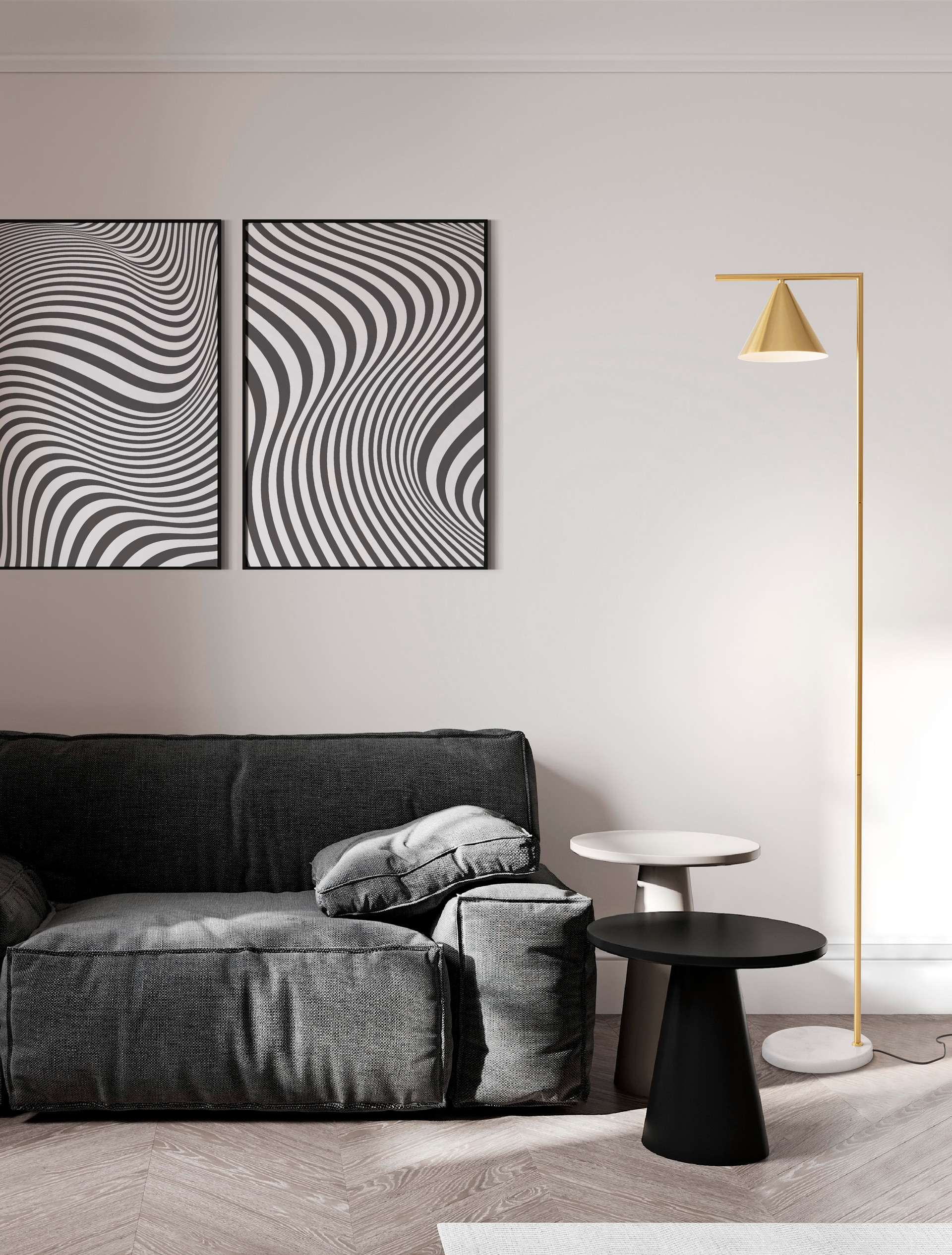 SWAY | L 25 W 35 H 175 cm | 12 W | IP20 | Brass | Metal/Marble