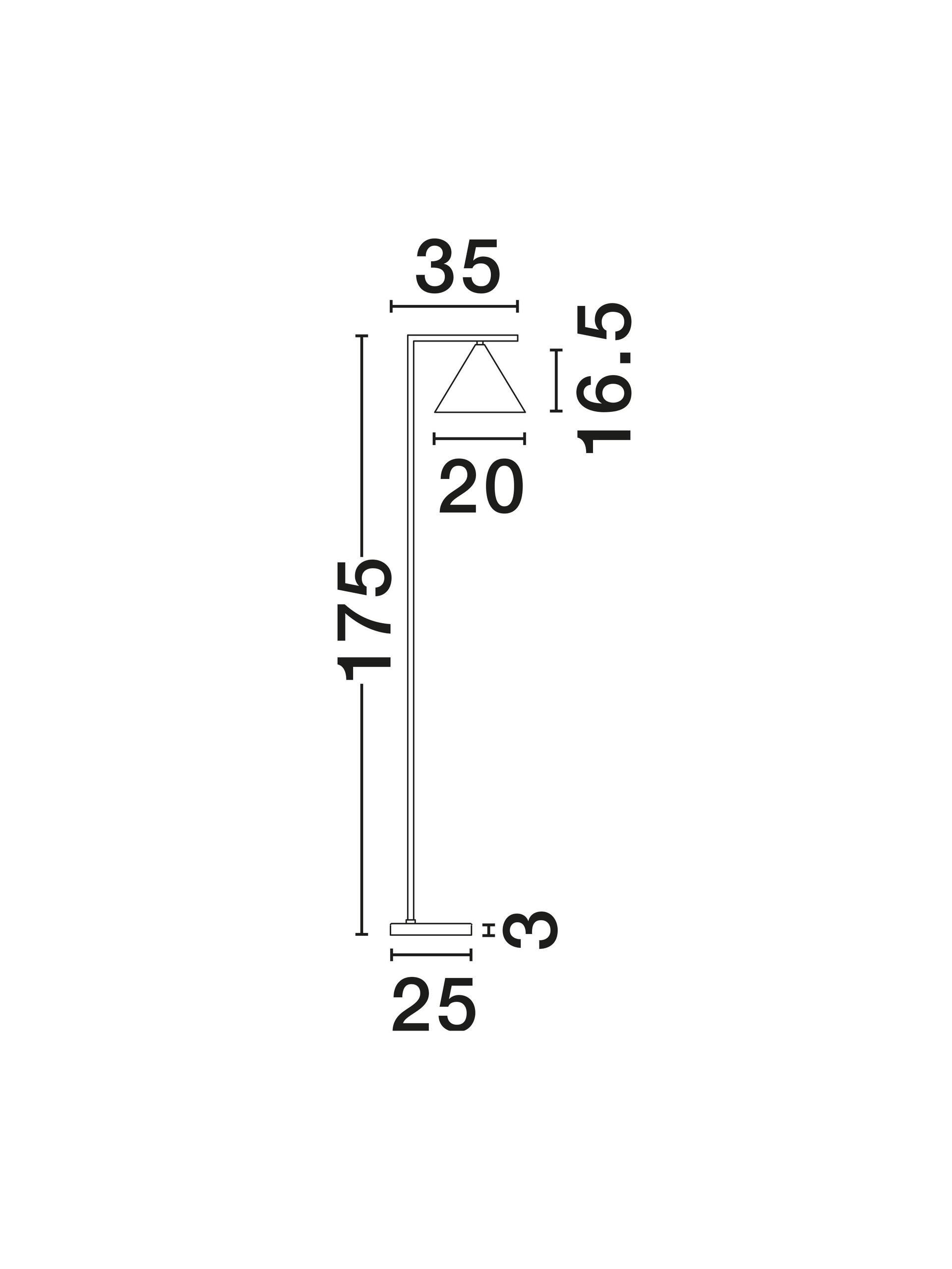 SWAY | L 25 W 35 H 175 cm | 12 W | IP20 | Brass | Metal/Marble