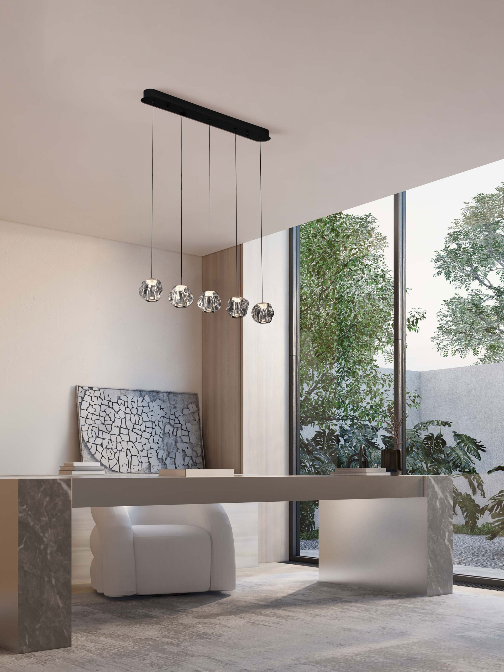 IFOS | L 84 W 10 H 150 cm | 25 W | 3000 K | 1340 lm | IP20 | Black | Metal/Acrylic