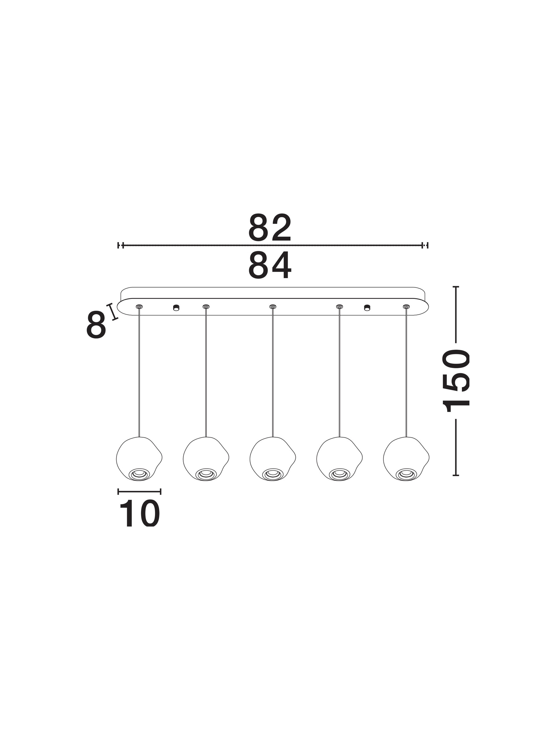 IFOS | L 84 W 10 H 150 cm | 25 W | 3000 K | 1340 lm | IP20 | Black | Metal/Acrylic