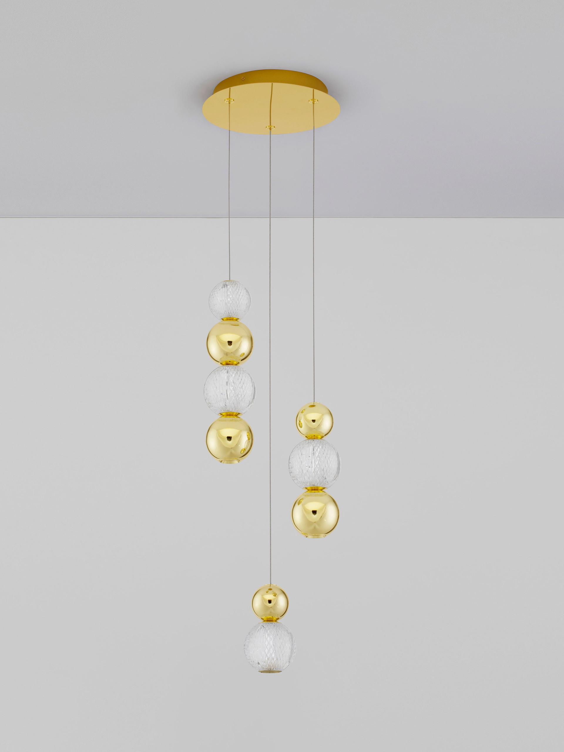 BRILLE | H 200 D 30 cm | 19 W | 3200 K | 1232 lm | IP20 | Gold | Aluminum/Acrylic