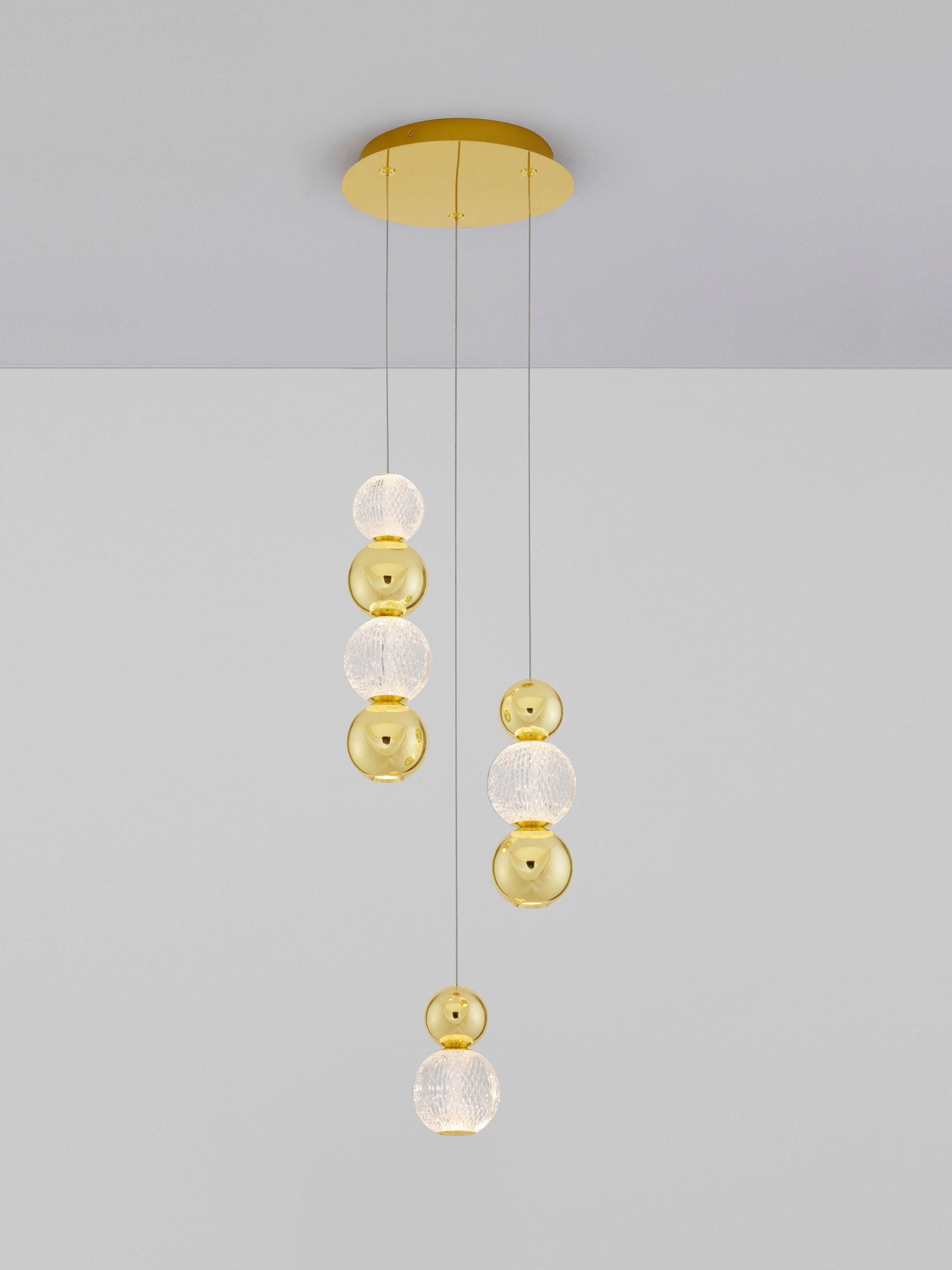 BRILLE | H 200 D 30 cm | 19 W | 3200 K | 1232 lm | IP20 | Gold | Aluminum/Acrylic