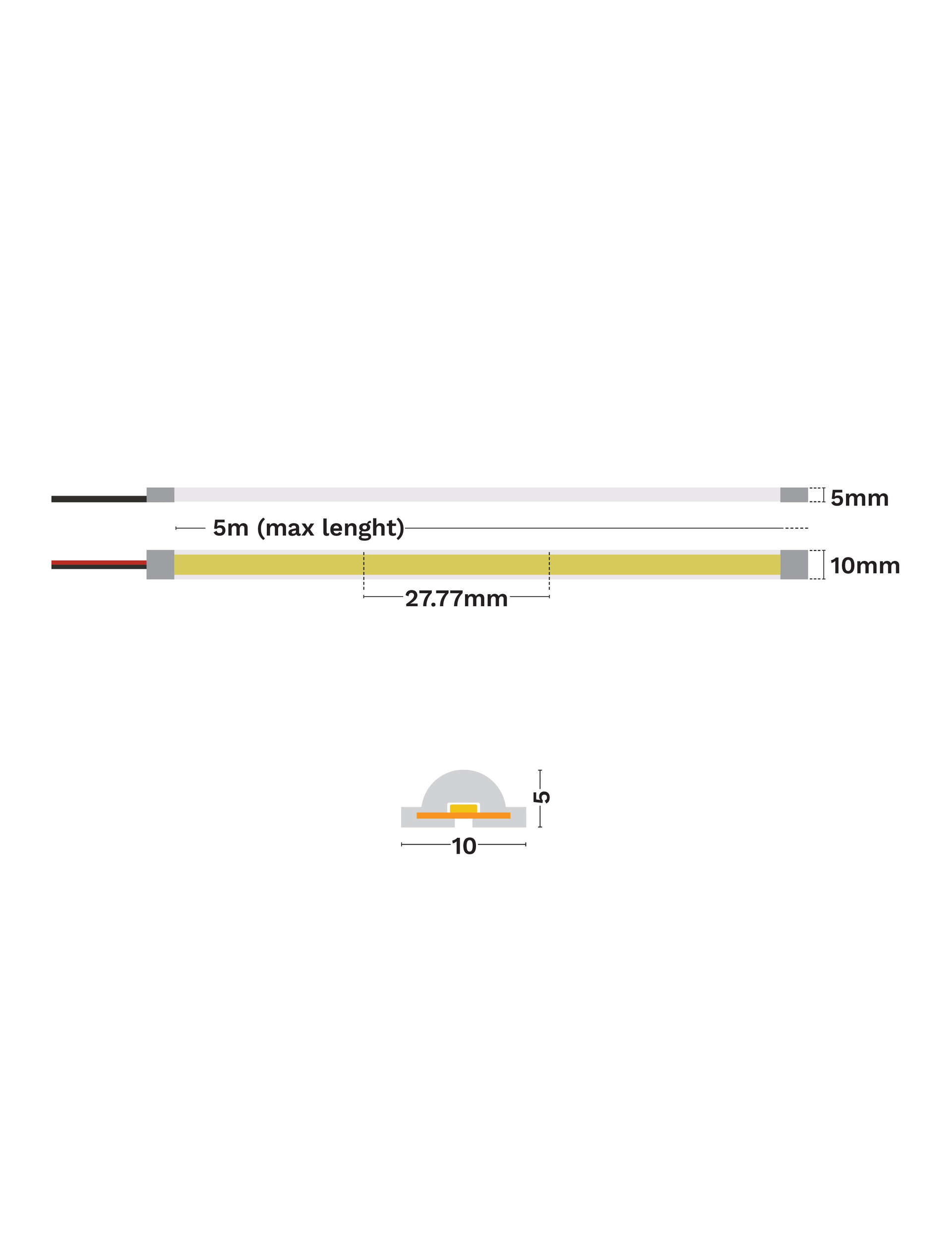 LED Strip 2700K DC24V 12W/m 1220Lm/m CRI92 IP67 p/5m