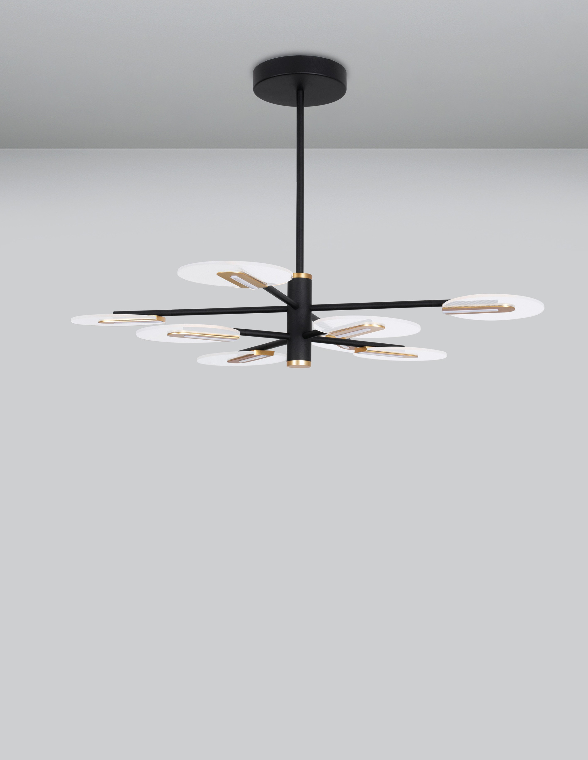 GENTI | H 63 D 89 cm | 54 W | 3000 K | 3606 lm | IP20 | Black/Gold | Aluminum/Acrylic
