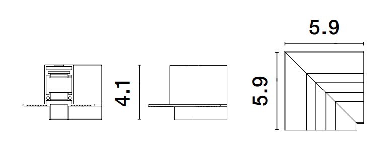 Ultra Slim Magnetic B-Horizontal 90deg connector-59x59-L5.9 thumbnail