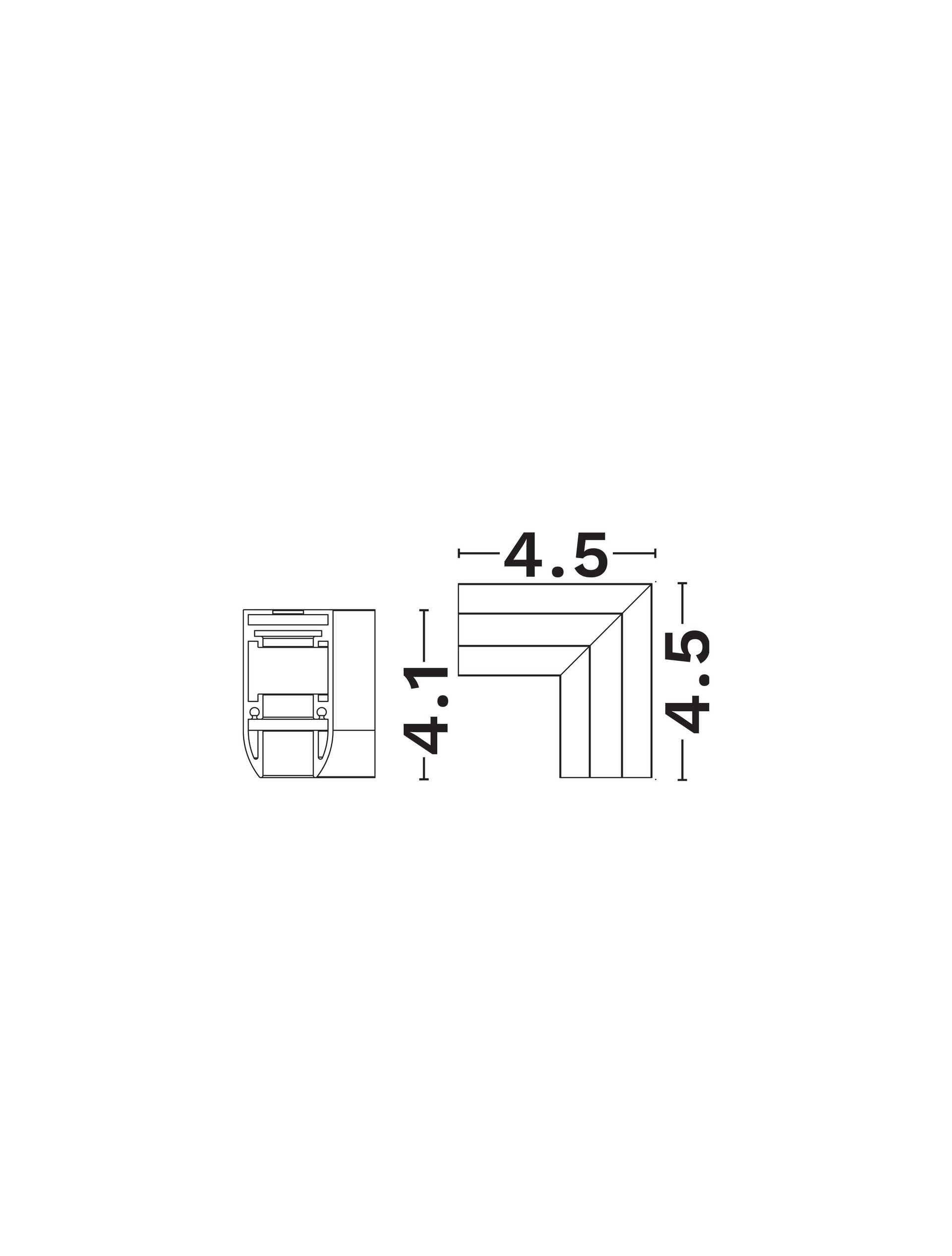 Ultra Slim Magnetic B-Horizontal 90deg connector-45x45 thumbnail