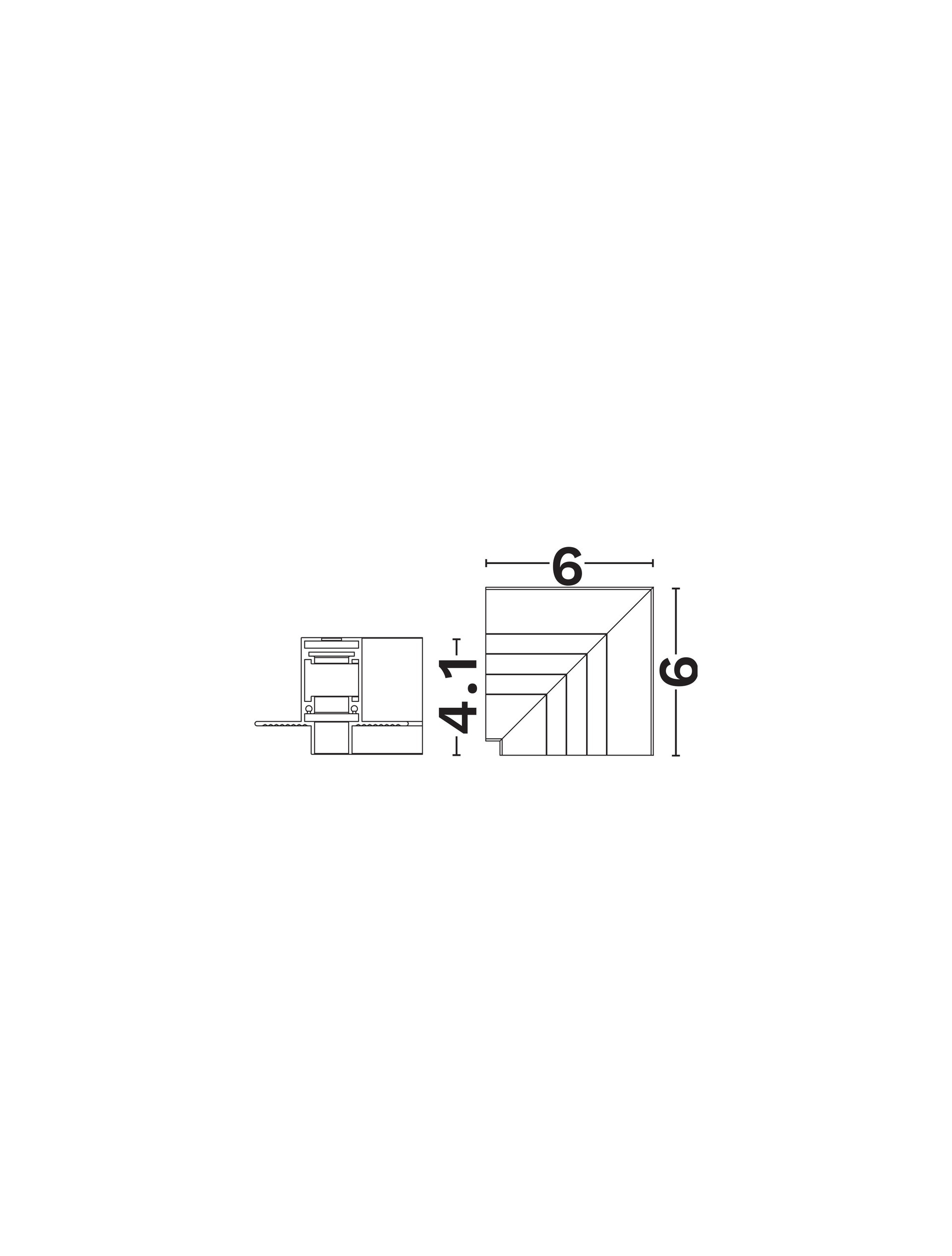 Ultra Slim Magnetic B-Horizontal 90deg connector-59x59-L6