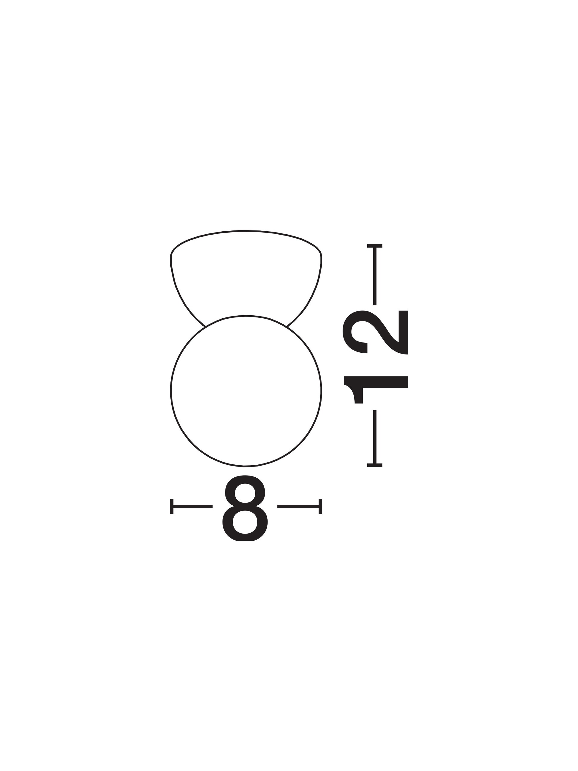 ZERO | H 12 D 8 cm | 5 W | IP20 | Gris | Vidrio/Hormigón