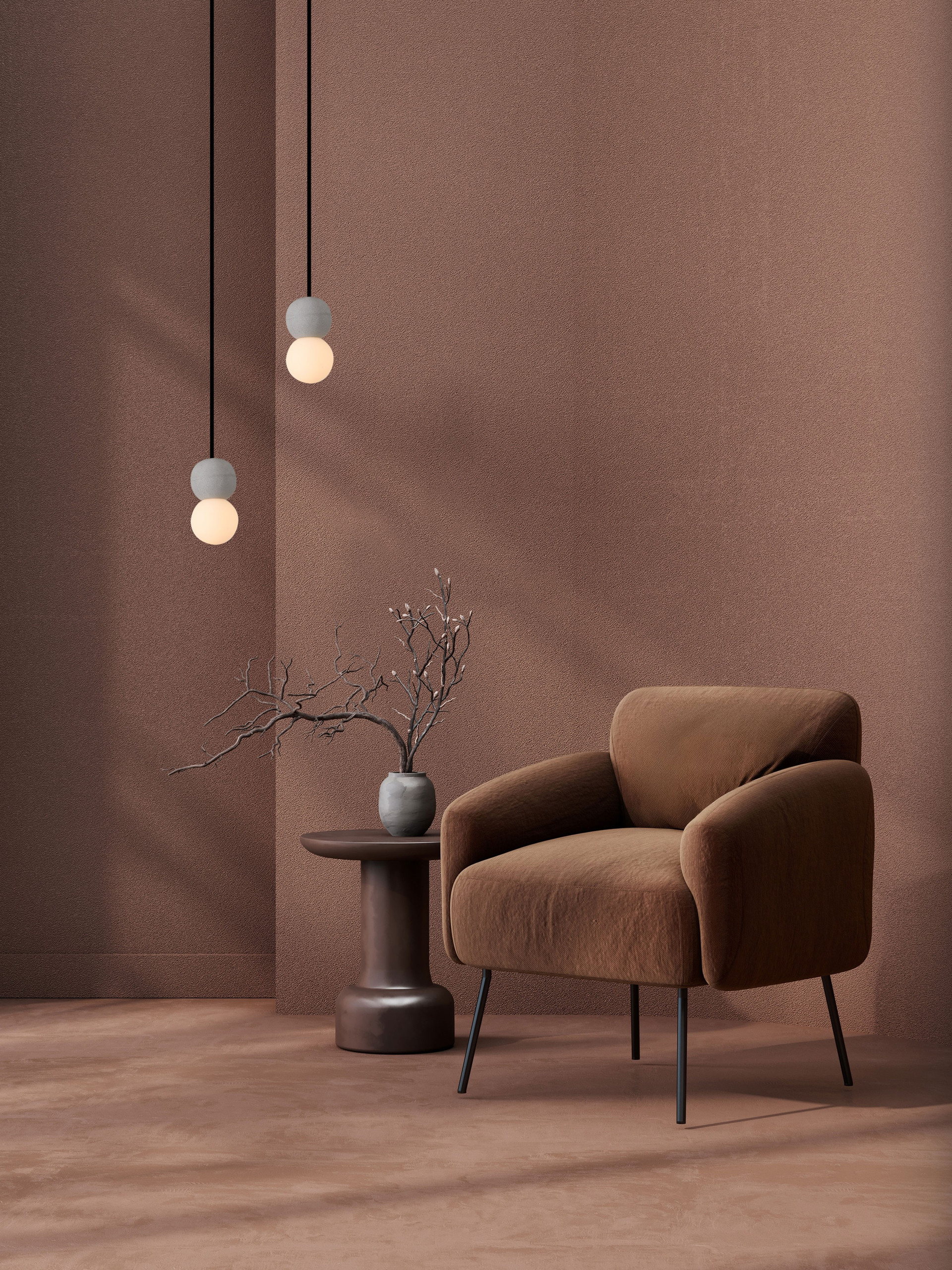 ZERO | H 155 D 8 cm | 5 W | IP20 | Gray | Glass/Concrete