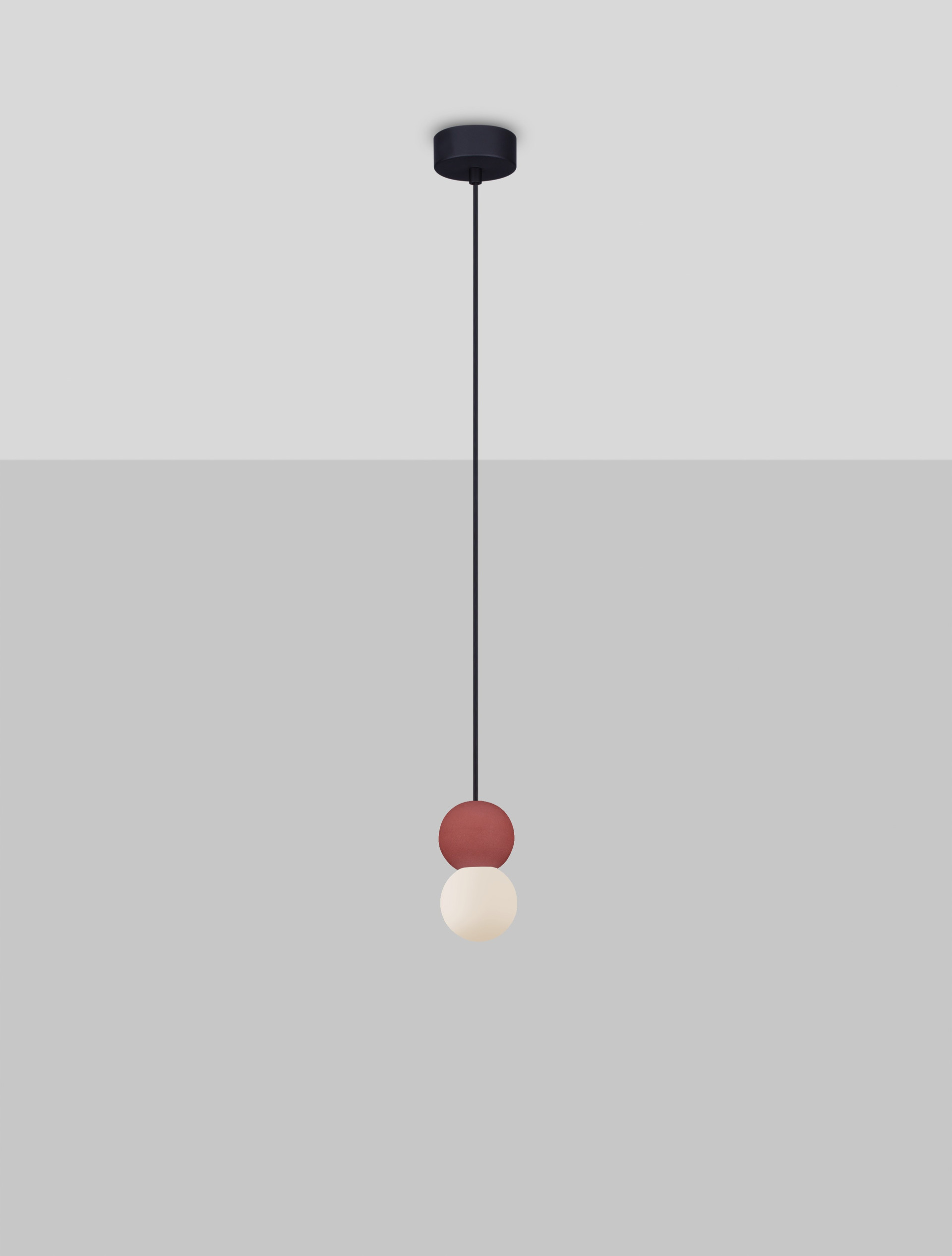ZERO | H 155 D 8 cm | 5 W | IP20 | Λευκό/Κόκκινο | Γυαλί/Τσιμέντο