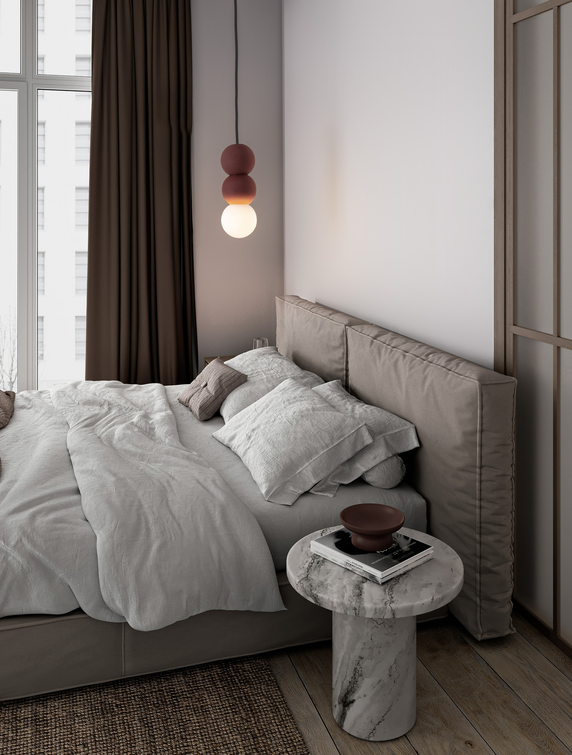 ZERO | H 155 D 8 cm | 5 W | IP20 | White/Red | Glass/Concrete