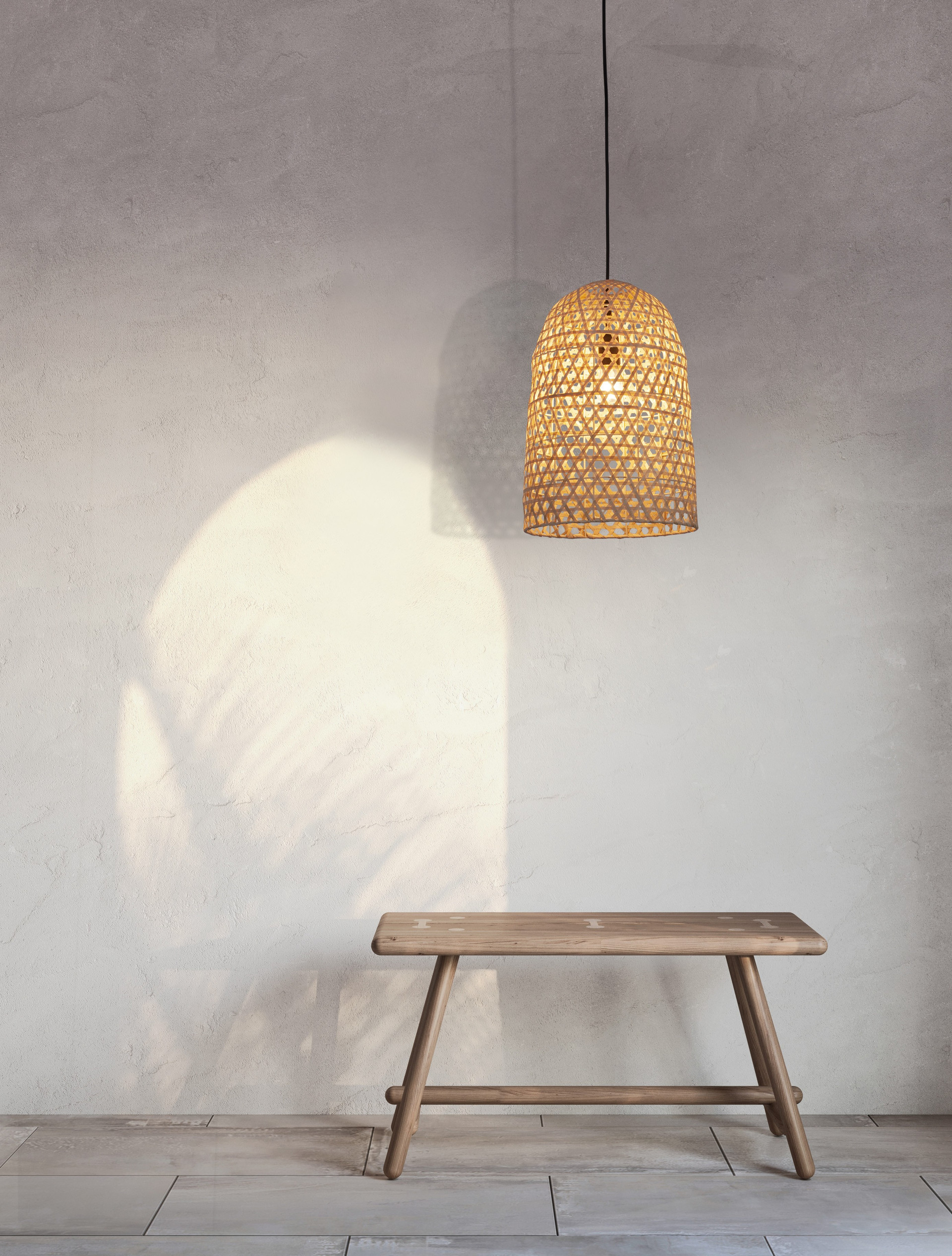 AURORA | H 190 D 30 cm | 12 W | IP20 | Beige | Rattan