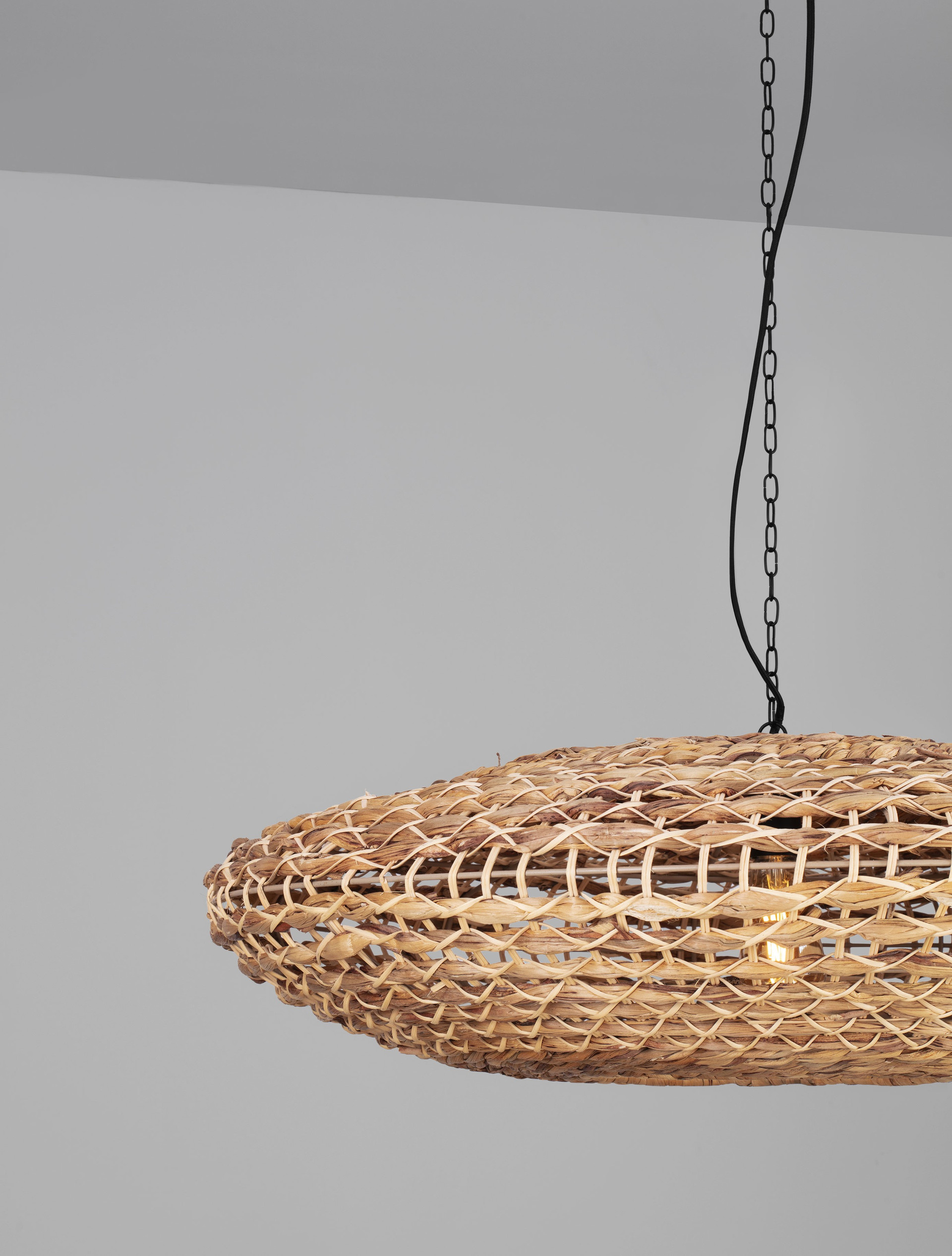 BOLA | H 200 D 85 cm | 12 W | IP20 | Beige | Fabric/Rattan