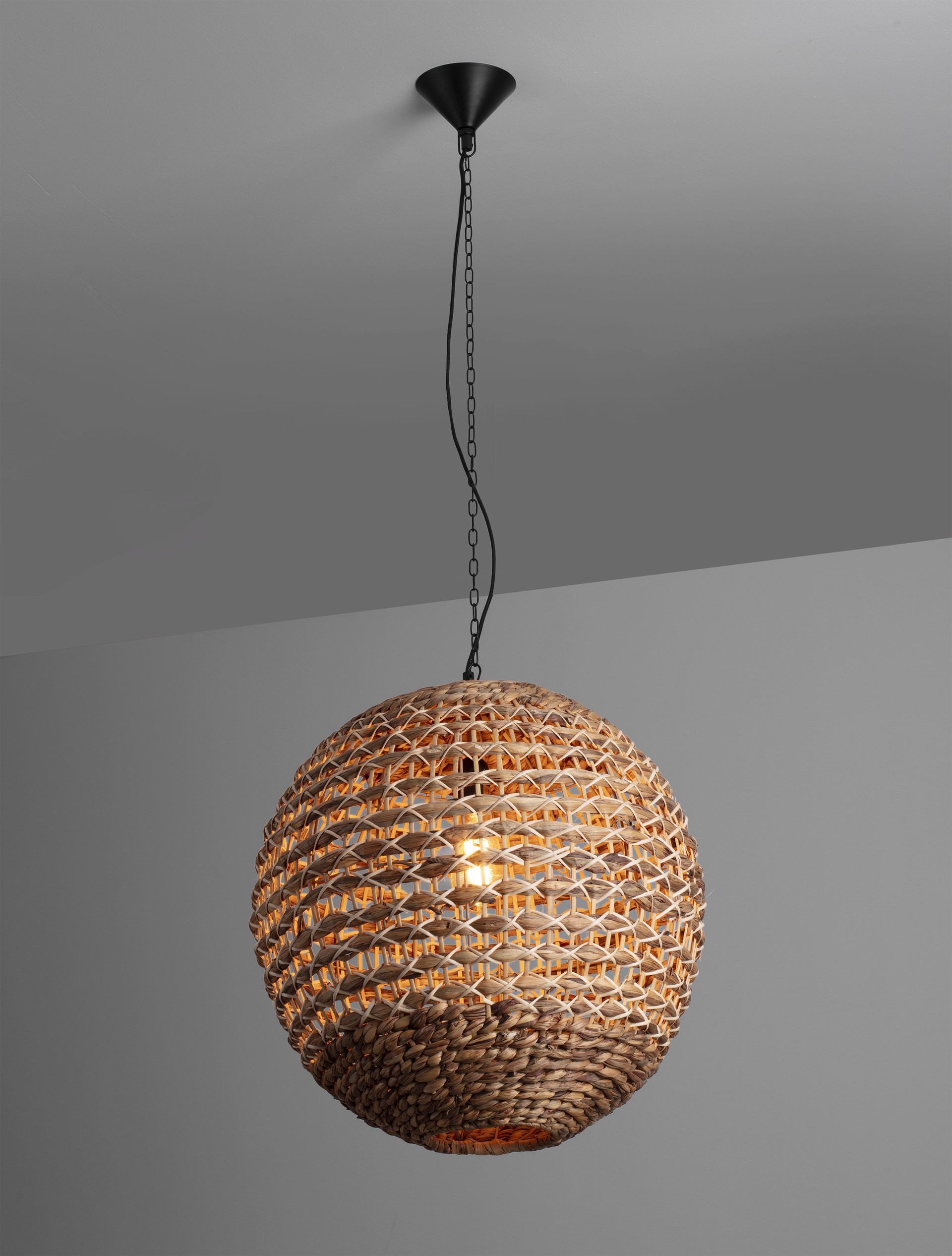 BOLA | H 200 D 50 cm | 12 W | IP20 | Beige | Fabric/Rattan