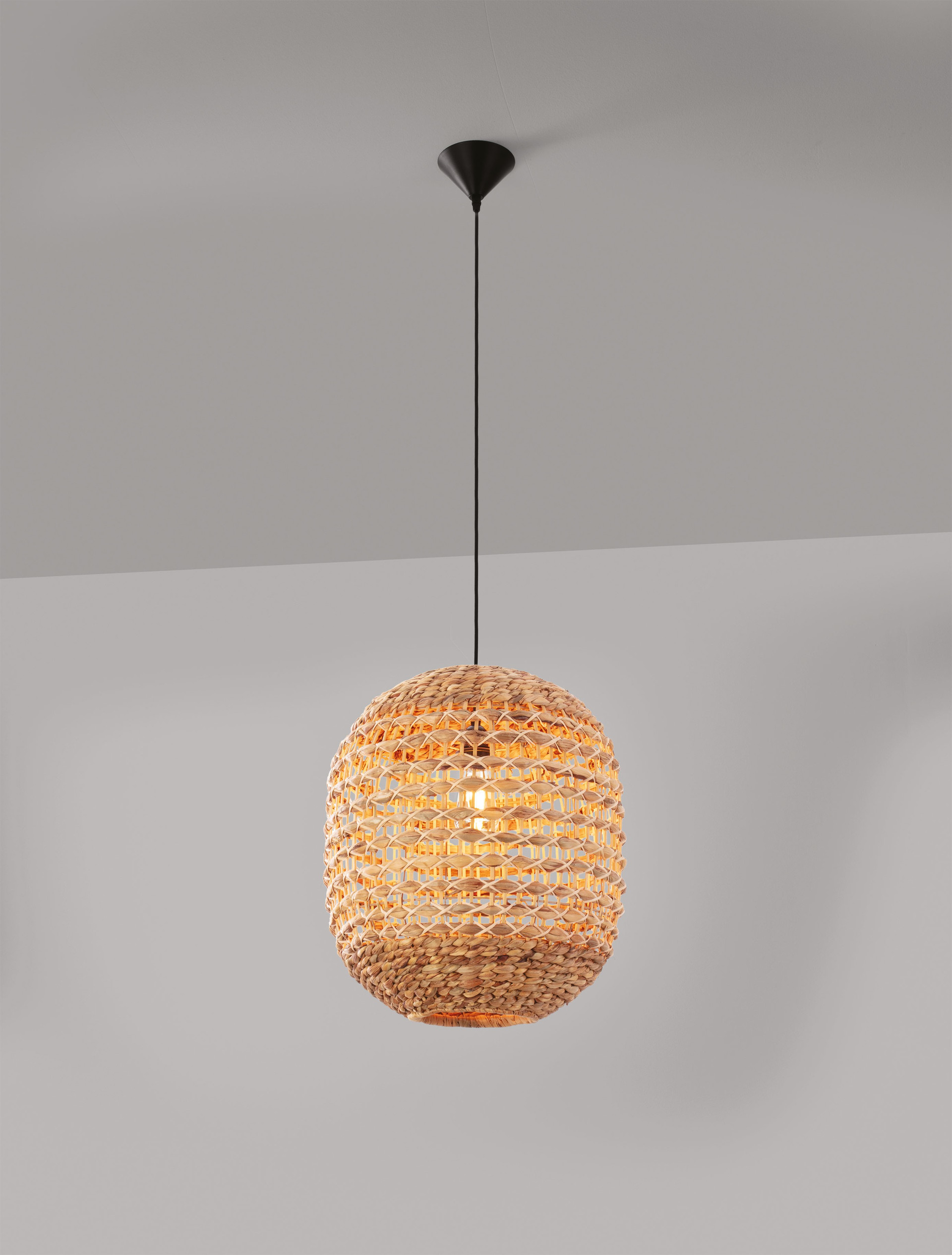 BOLA | H 200 D 42 cm | 12 W | IP20 | Beige | Fabric/Rattan