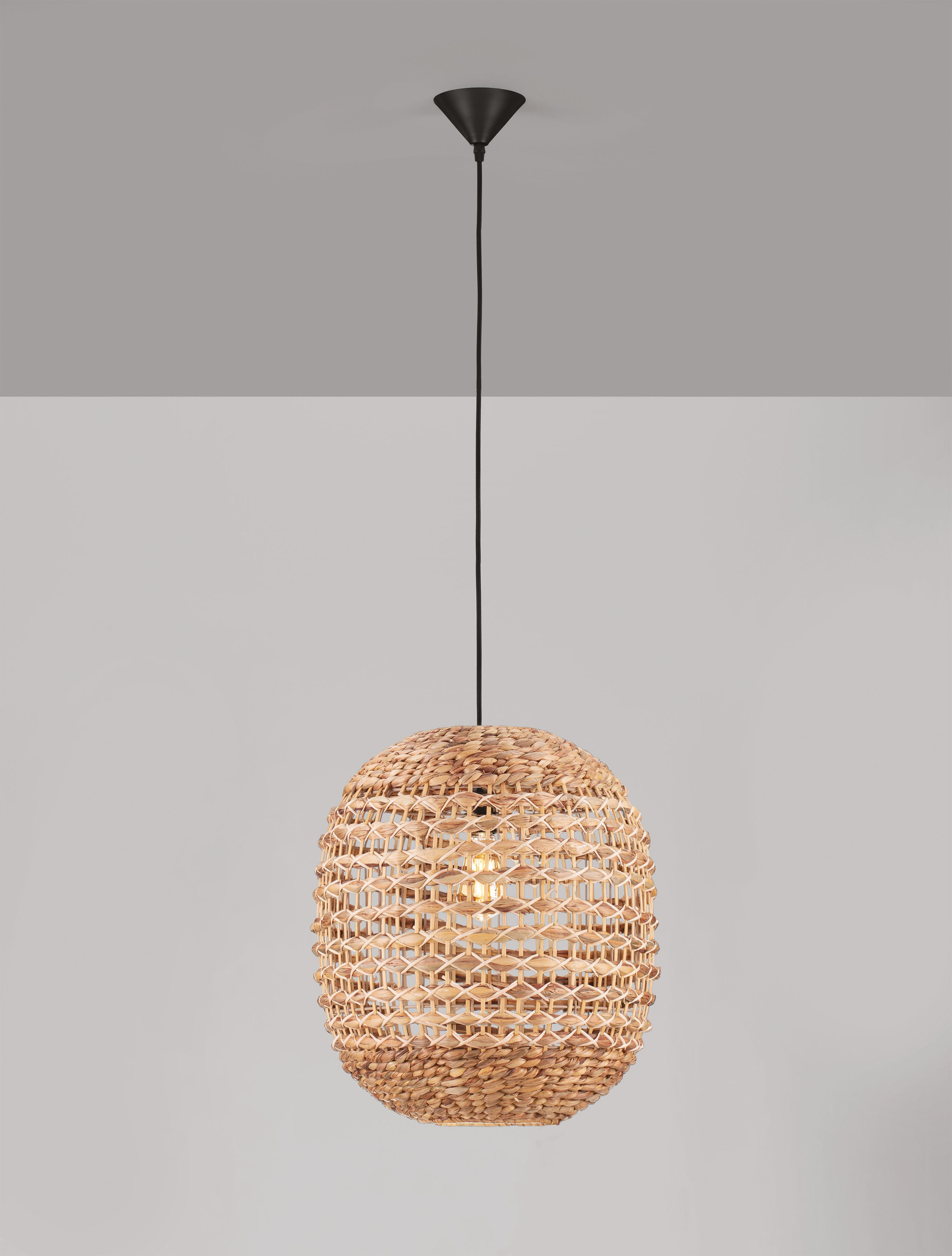 BOLA | H 200 D 42 cm | 12 W | IP20 | Beige | Fabric/Rattan