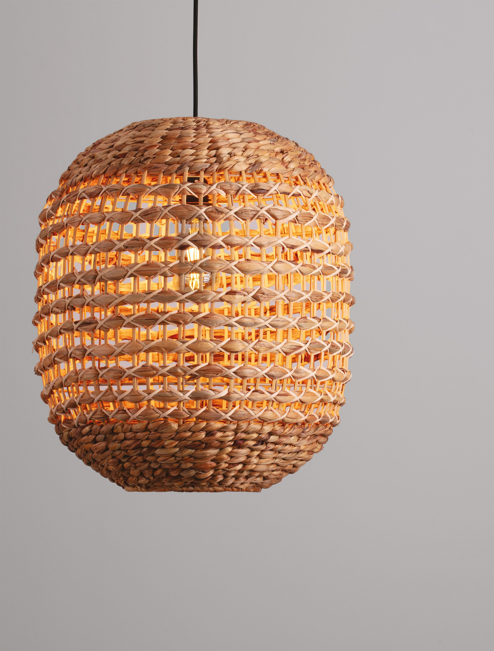 BOLA | H 200 D 42 cm | 12 W | IP20 | Beige | Fabric/Rattan