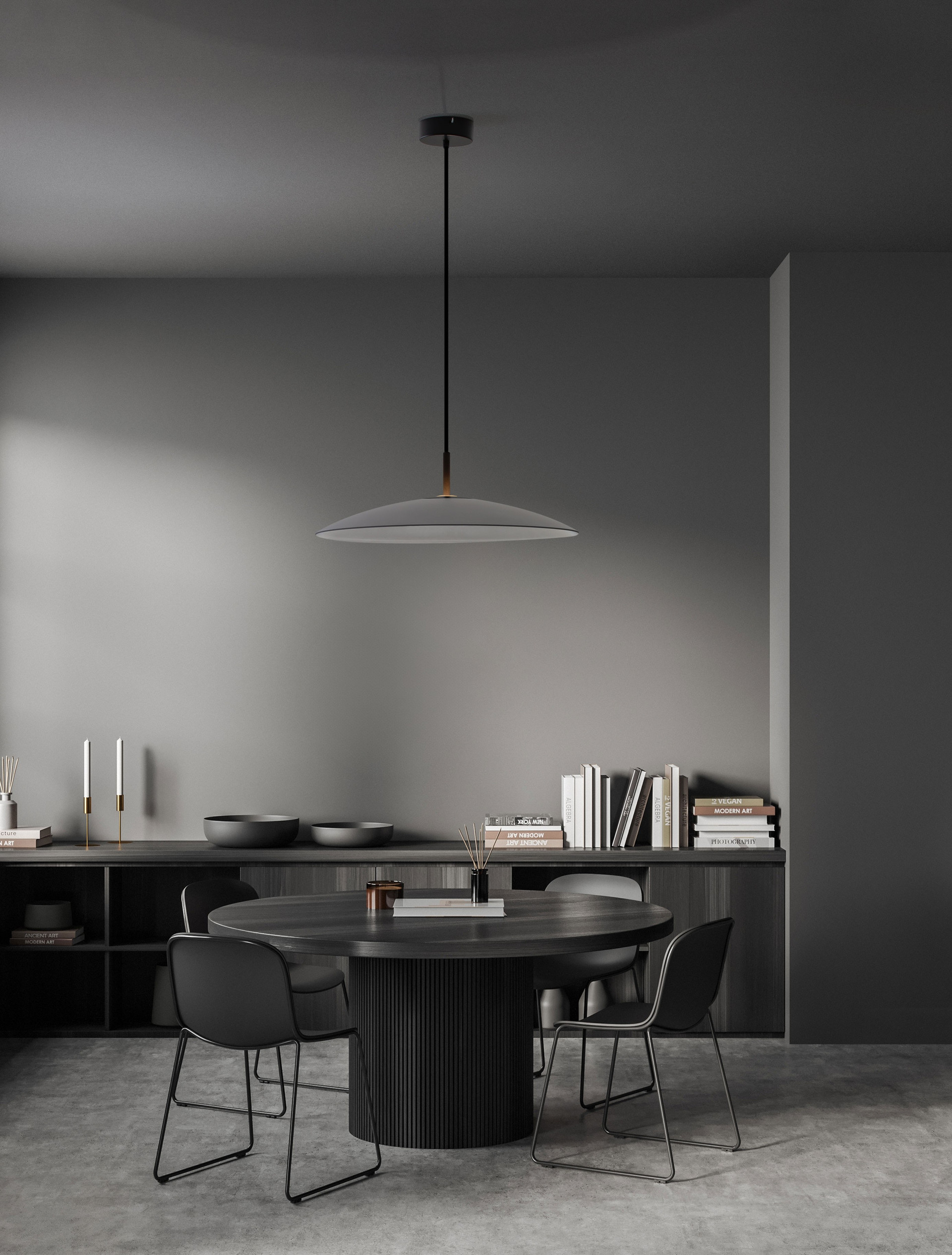 POLIFEMO | H 153 D 60 cm | 17 W | IP20 | Black/Smokey | Glass/Metal