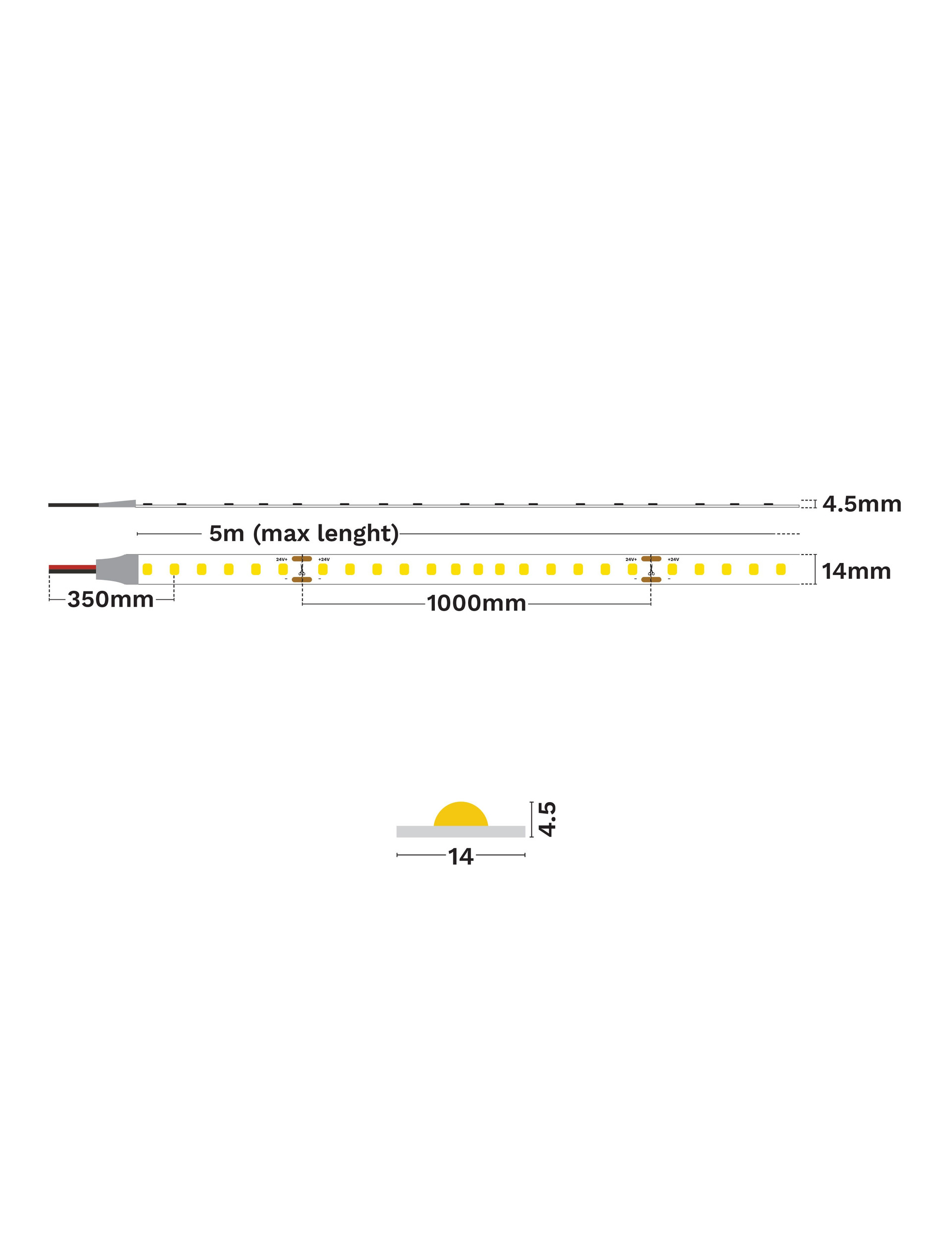 3000K 220-230V 9W 120LEDs/m IP65 p/m