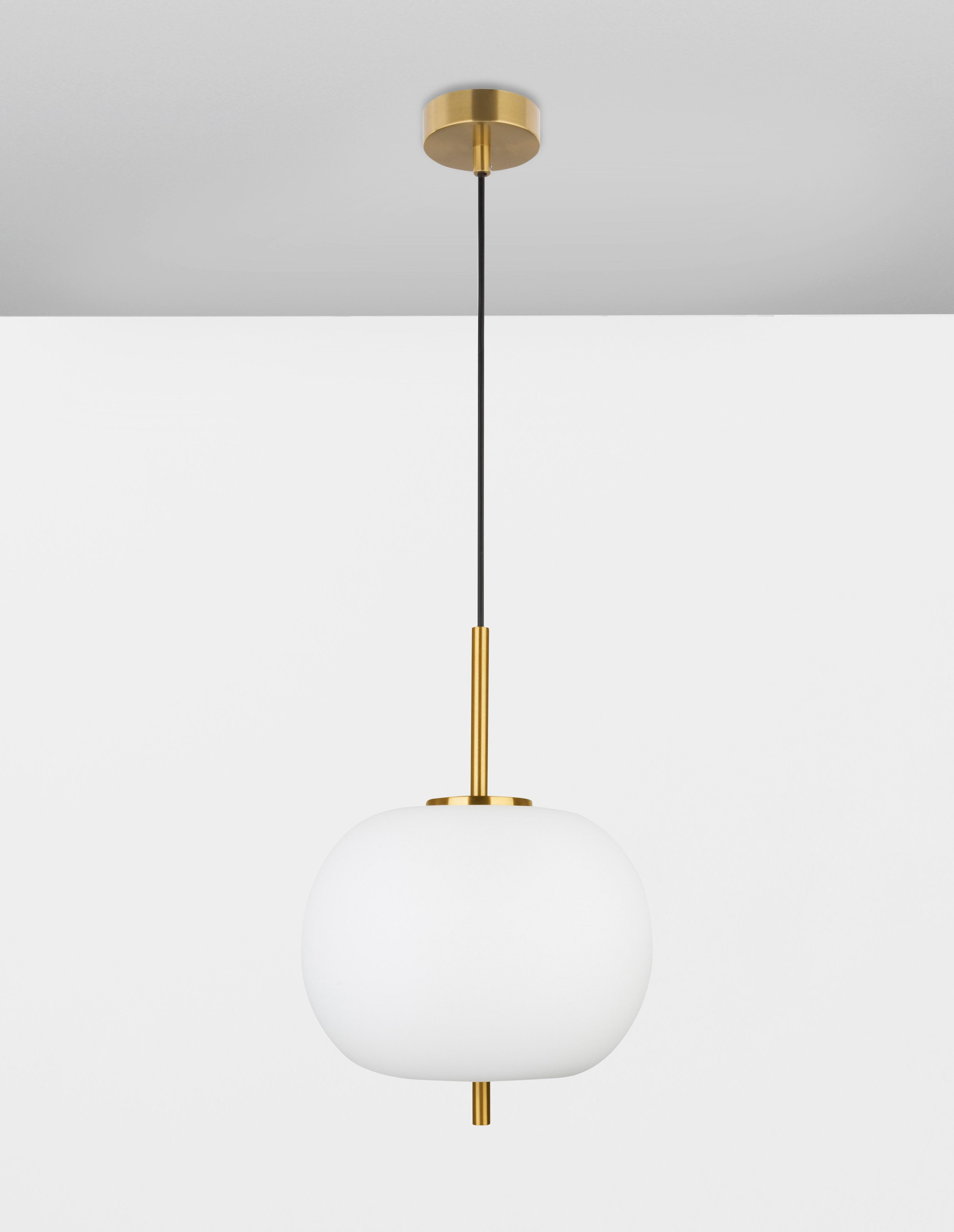 LATO | H 120 D 30 cm | 12 W | IP20 | White/Gold | Glass/Metal/Fabric