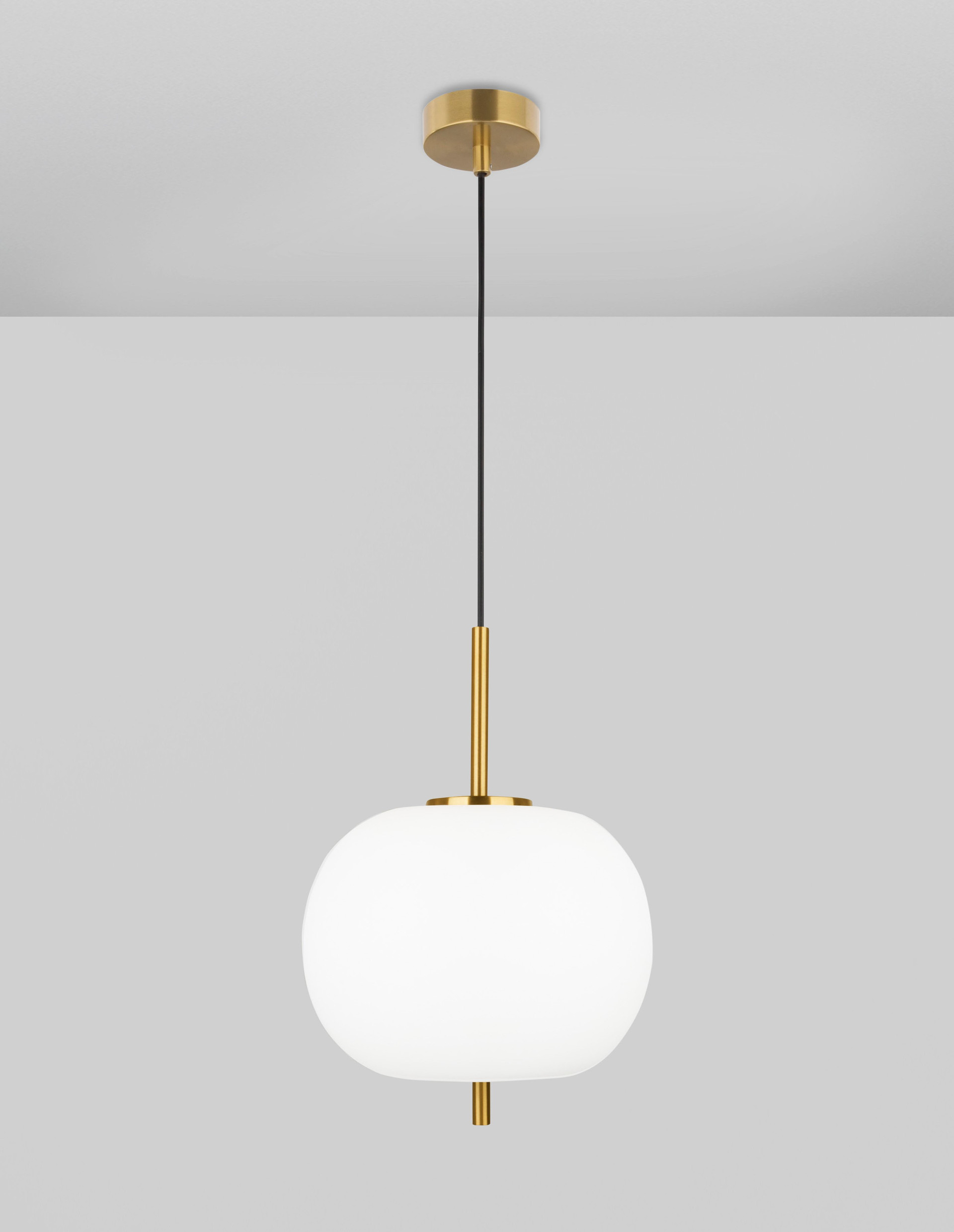 LATO | H 120 D 30 cm | 12 W | IP20 | White/Gold | Glass/Metal/Fabric