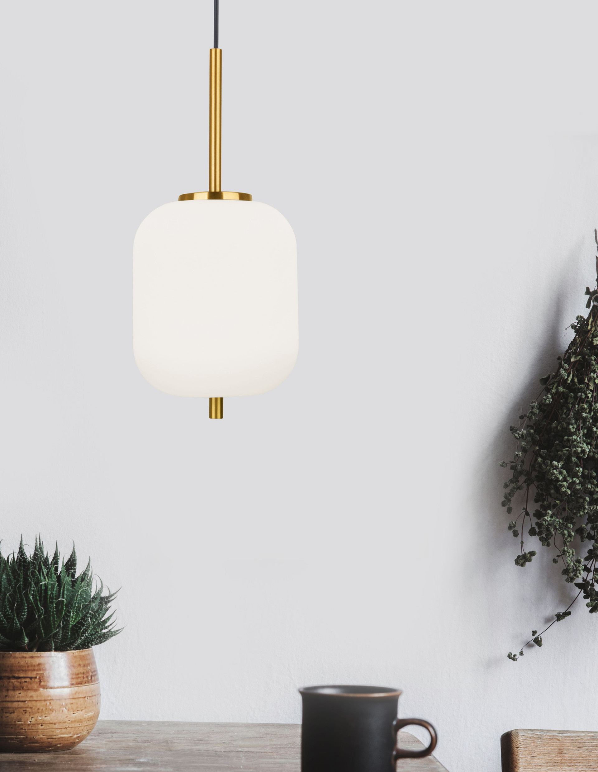 LATO | H 120 D 16.5 cm | 5 W | IP20 | White/Gold | Glass/Metal/Fabric
