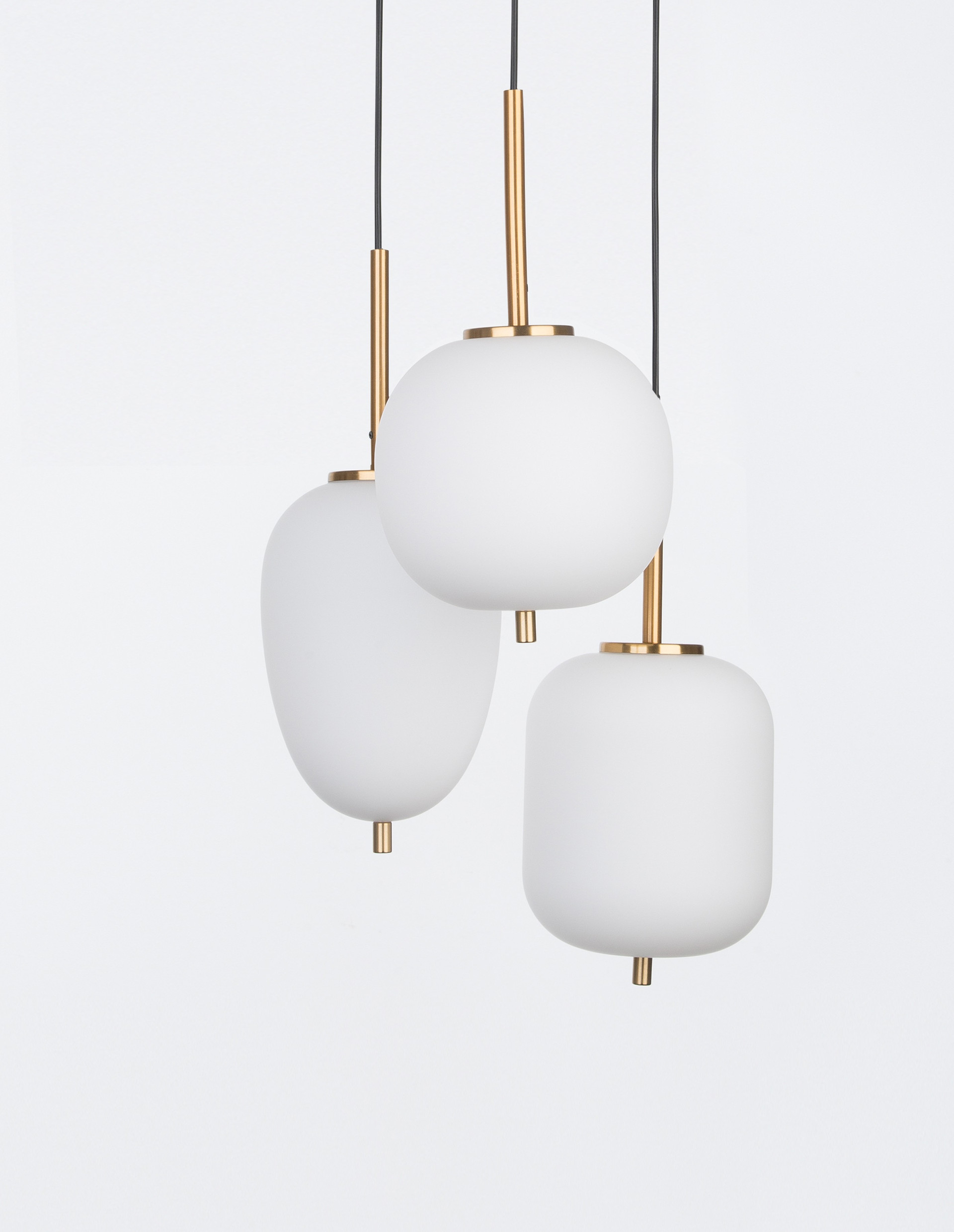 LATO | H 120 D 30 cm | 15 W | IP20 | White/Gold | Glass/Metal/Fabric