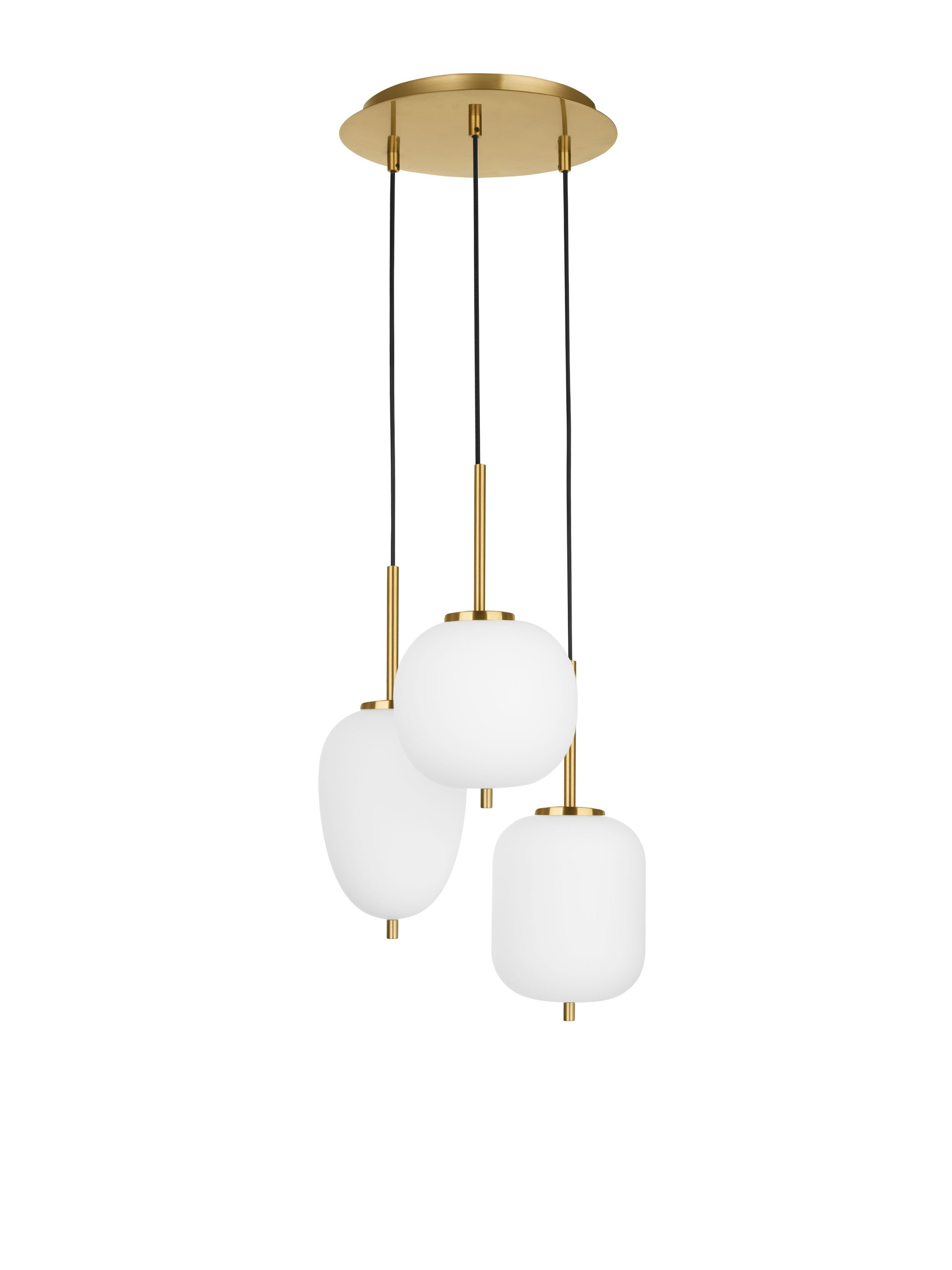 LATO | H 120 D 30 cm | 15 W | IP20 | White/Gold | Glass/Metal/Fabric
